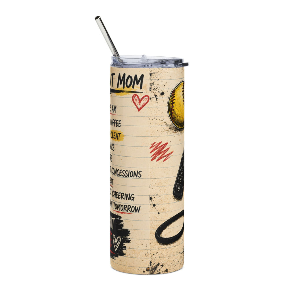 Tournament Mom Tumbler | Softball Mom 20oz Stainless Steel Tumbler