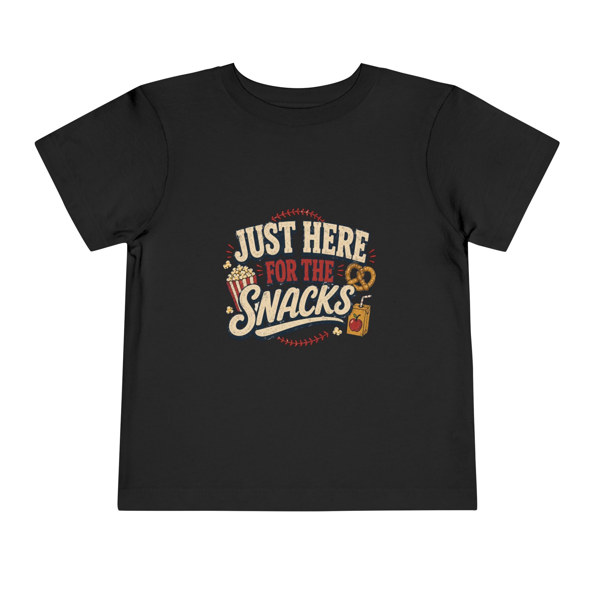 Just Here For The Snacks Toddler Tee | Baseball Snack Design