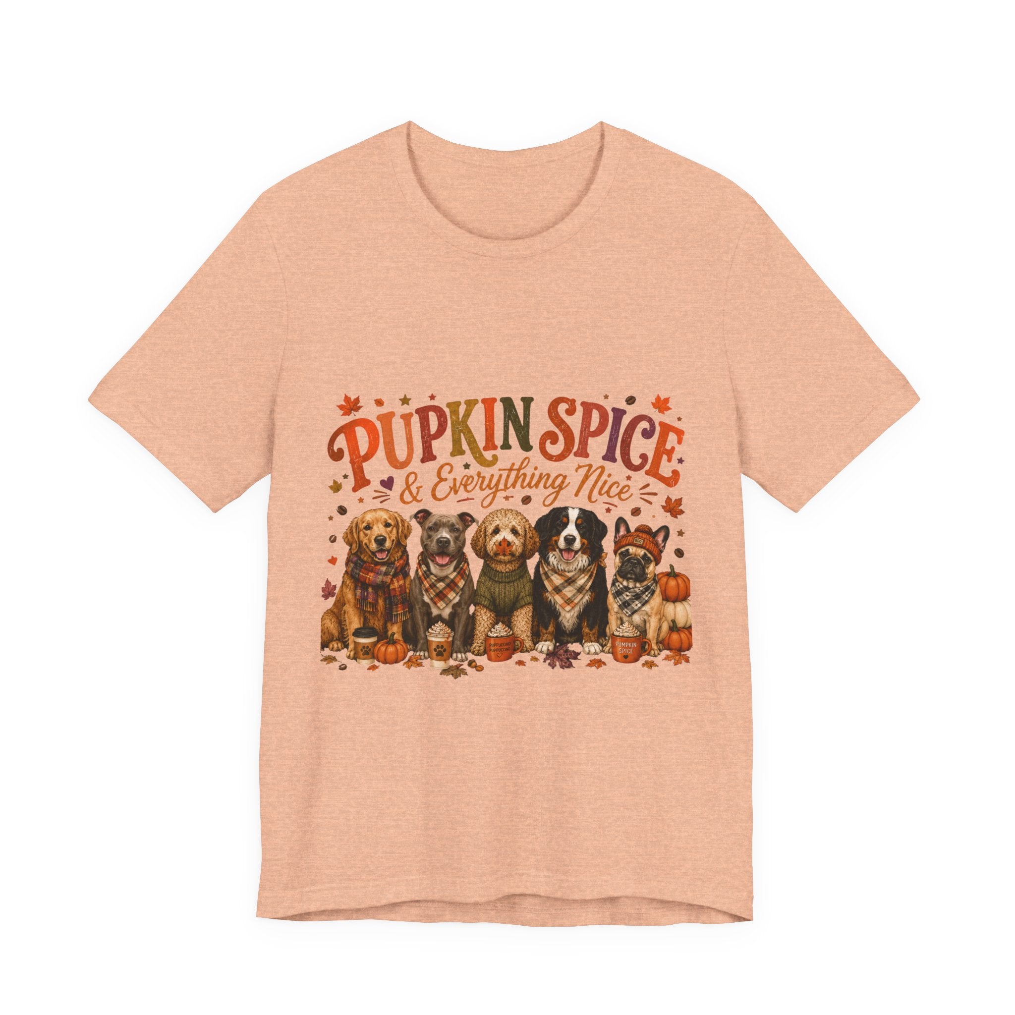 Pumpkin Spice & Everything Nice Dog Mom Shirt | Fall Dog Lover Tee | Cute Autumn Puppy Graphic T-Shirt | Cozy Dog Mom Gift