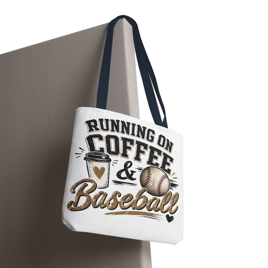 Running on Coffee & Baseball Tote Bag