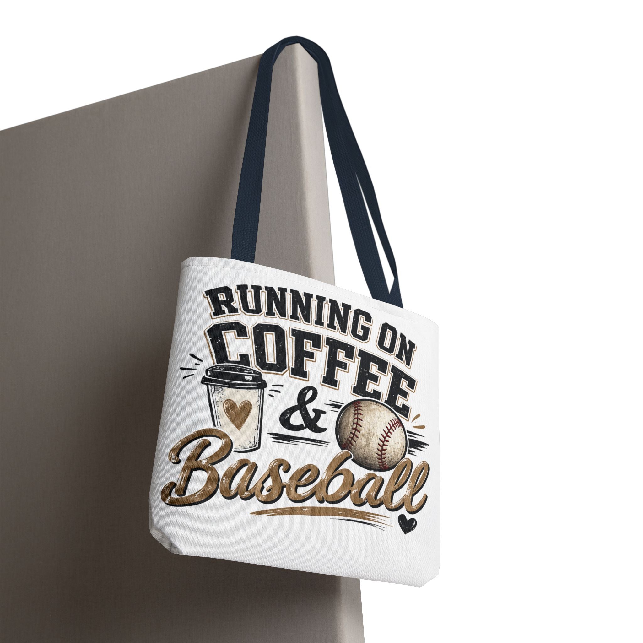 Running on Coffee & Baseball Tote Bag
