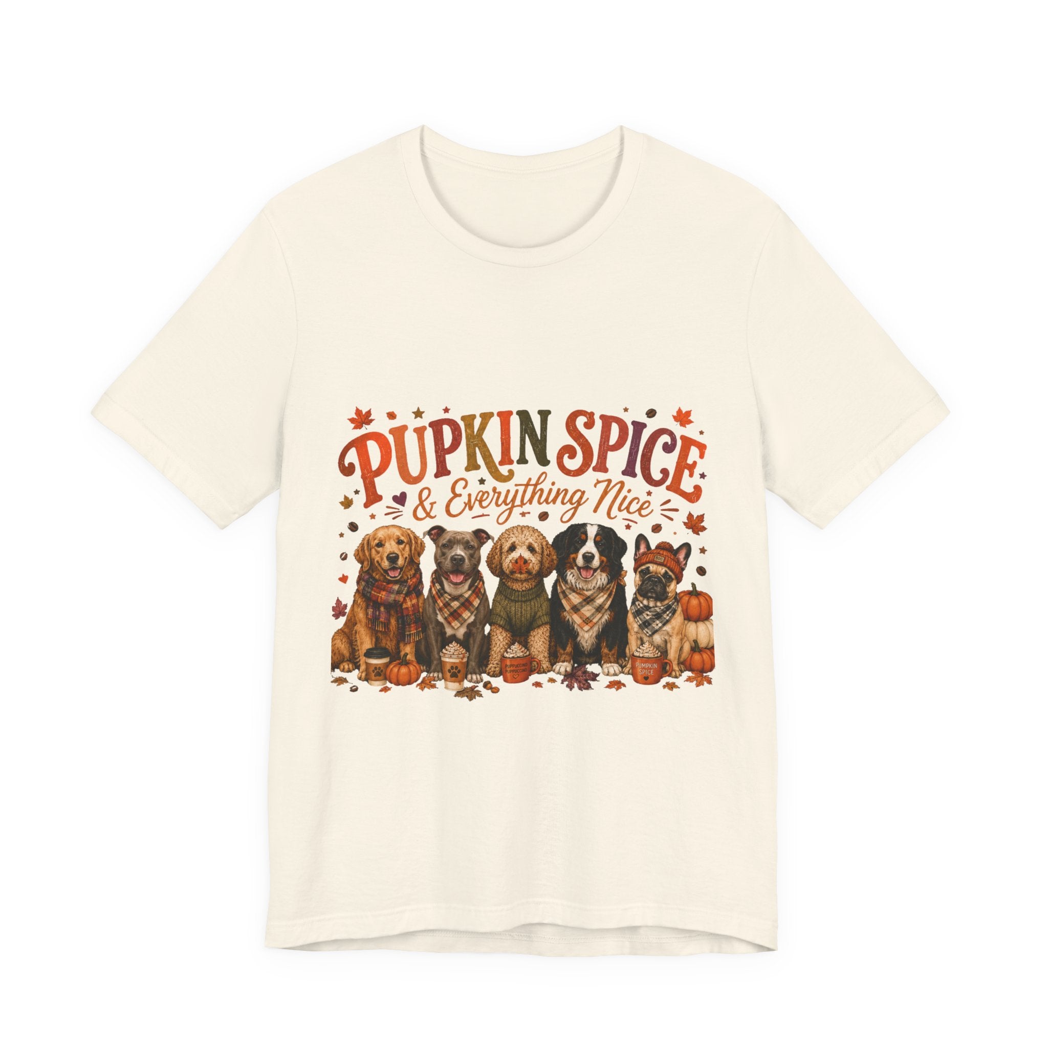 Pumpkin Spice & Everything Nice Dog Mom Shirt | Fall Dog Lover Tee | Cute Autumn Puppy Graphic T-Shirt | Cozy Dog Mom Gift