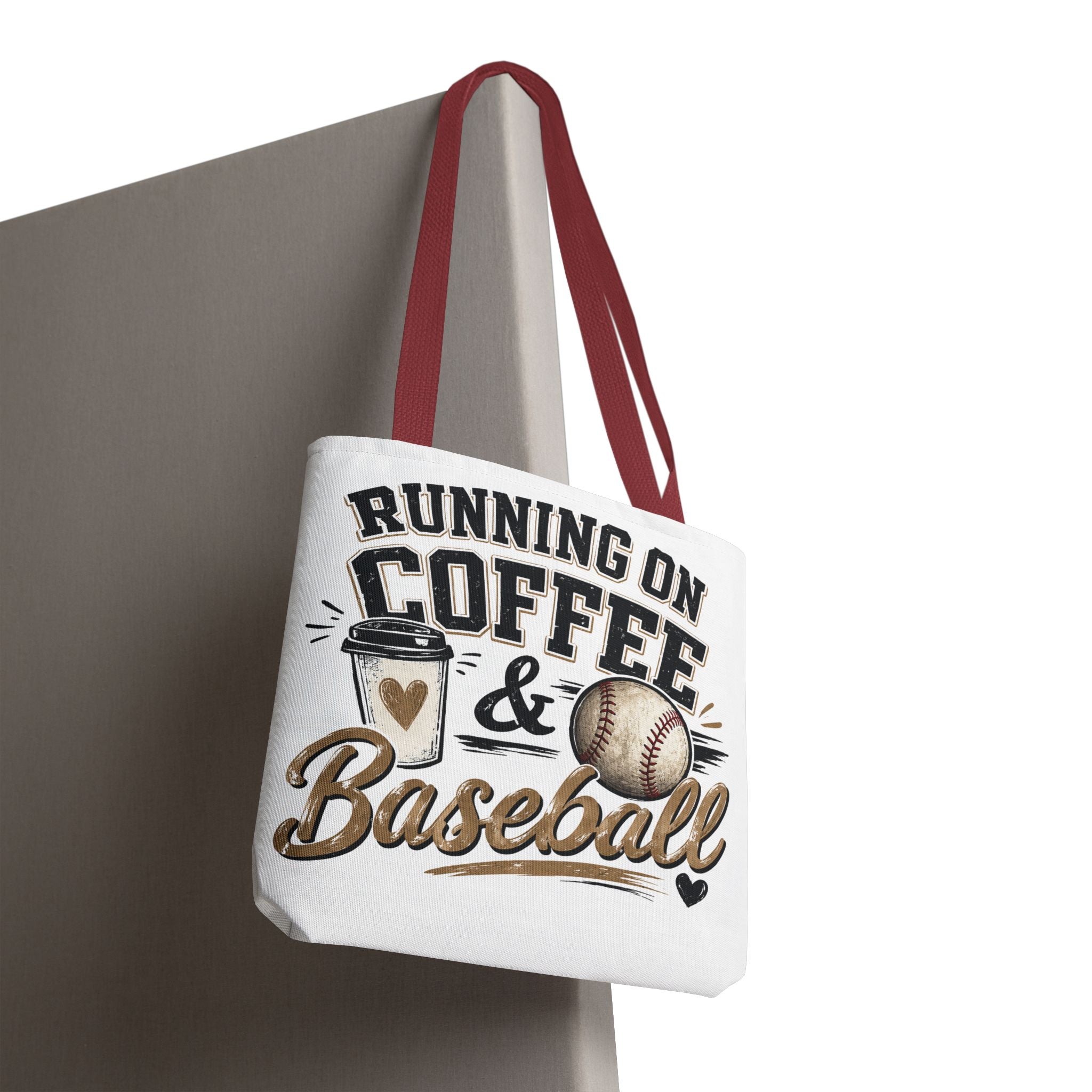 Running on Coffee & Baseball Tote Bag