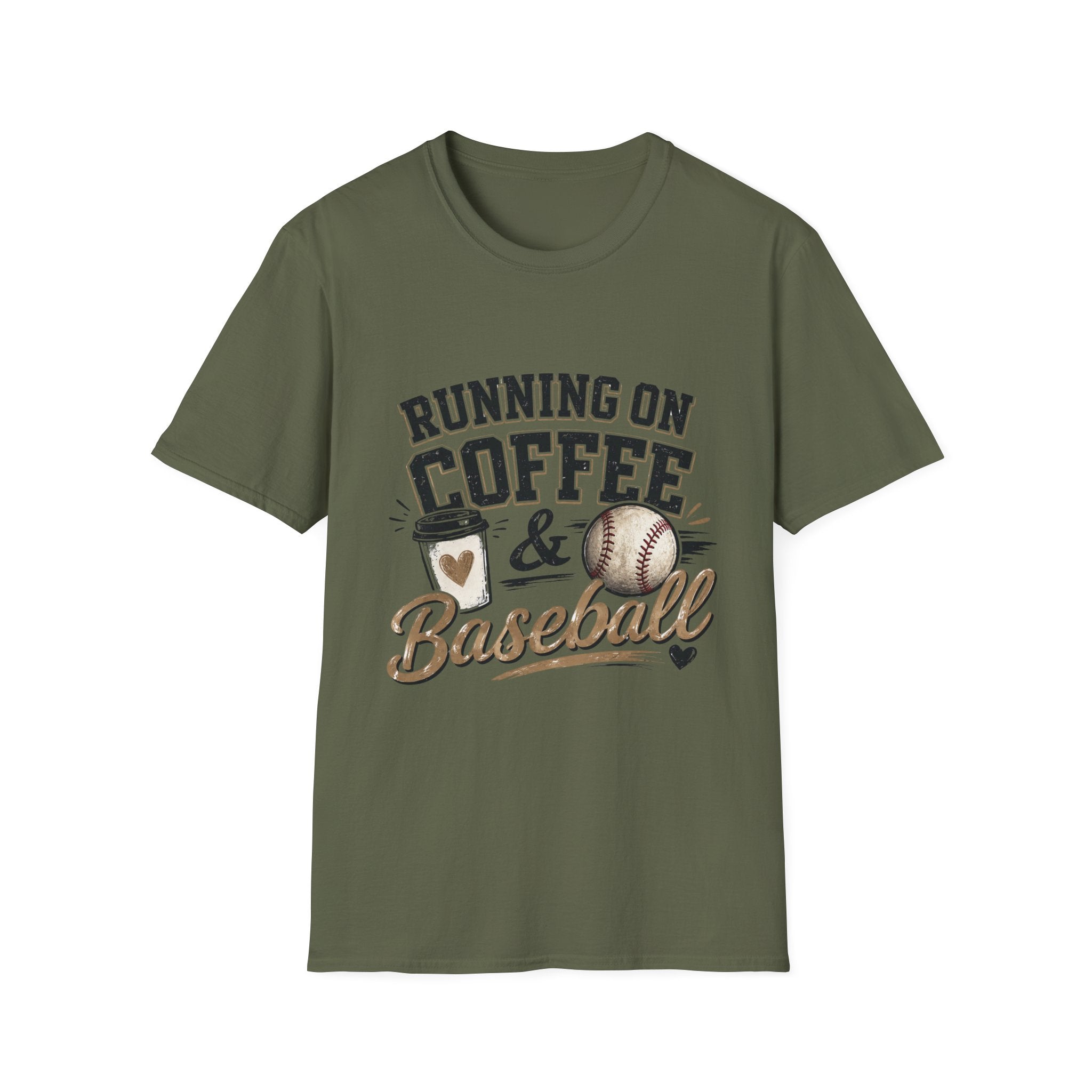 Running on Coffee & Baseball T-Shirt | Baseball Mom T-Shirt