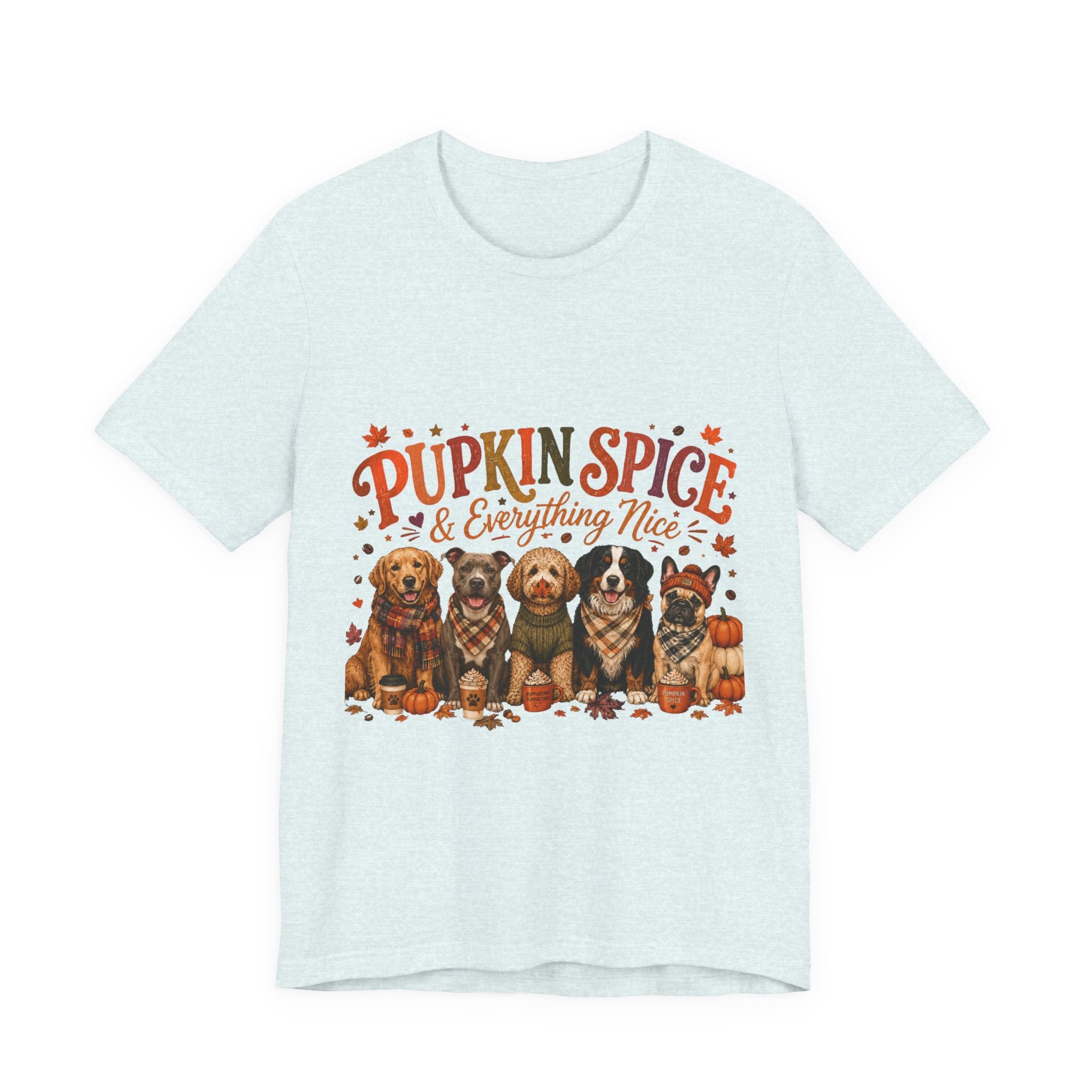 Pumpkin Spice & Everything Nice Dog Mom Shirt | Fall Dog Lover Tee | Cute Autumn Puppy Graphic T-Shirt | Cozy Dog Mom Gift
