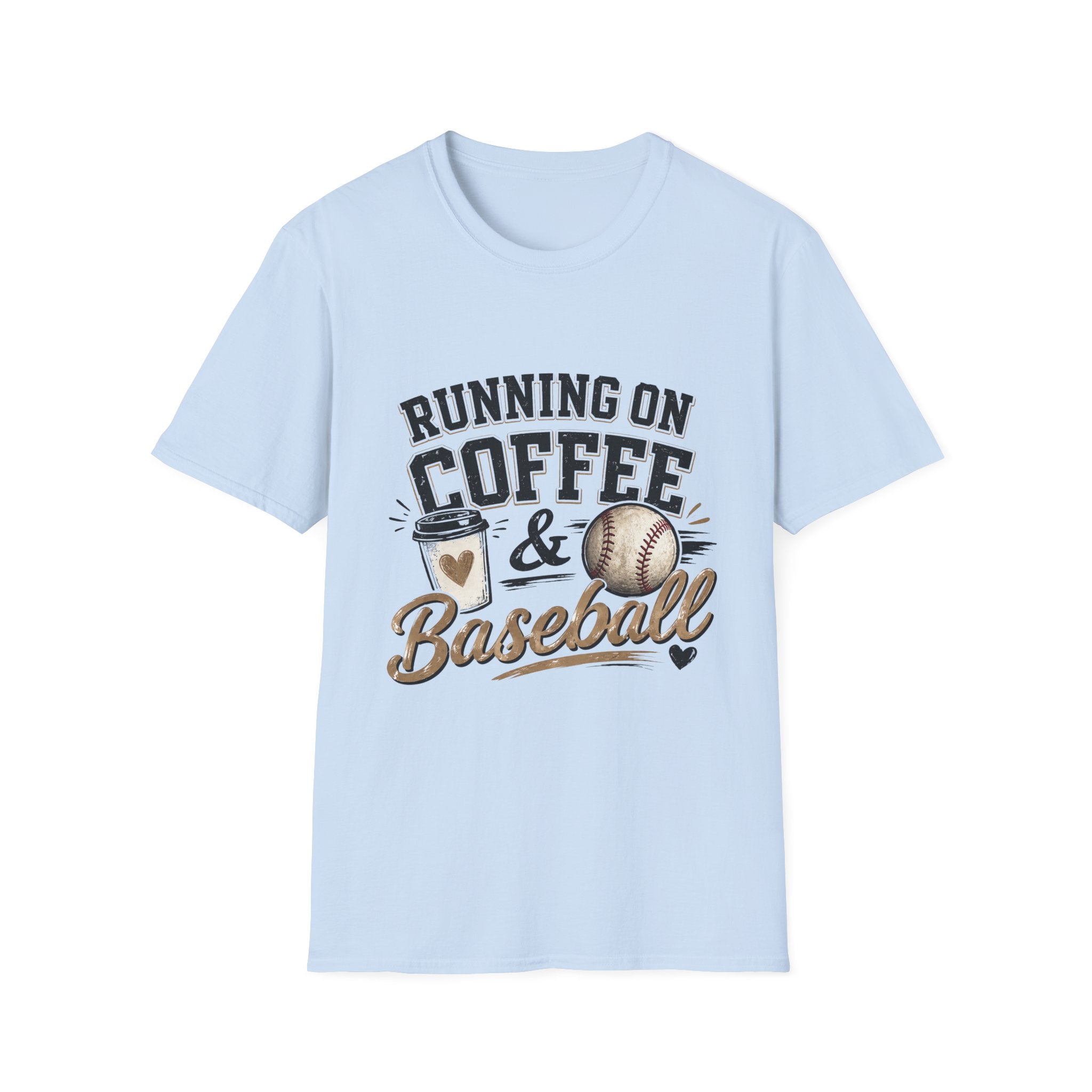 Running on Coffee & Baseball T-Shirt | Baseball Mom T-Shirt
