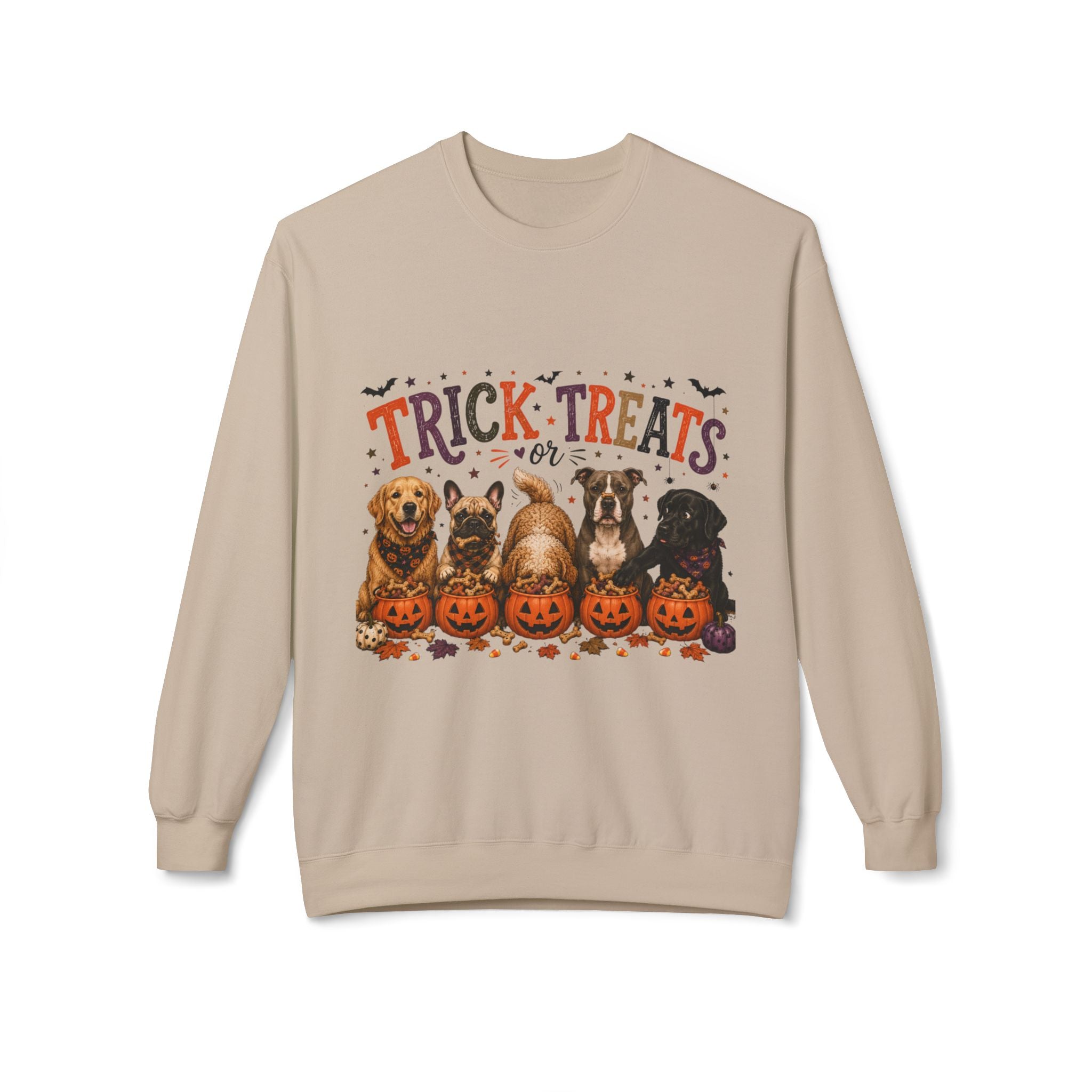 Trick or Treats Dog Mom Halloween Sweatshirt, Funny Dog Lover Fall Crewneck, Cute Pumpkin Dog Sweatshirt, Autumn Pet Lover Gift