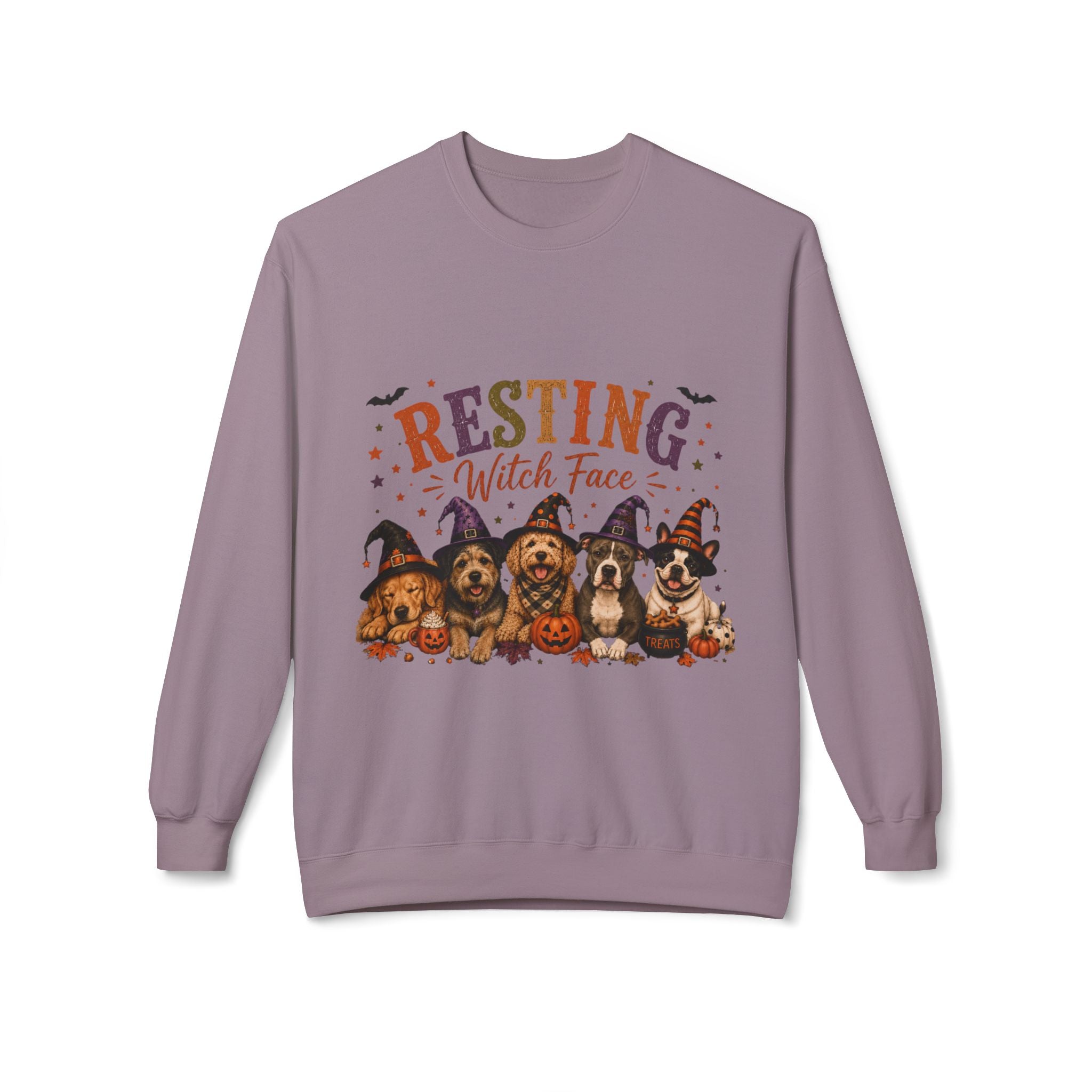 Resting Witch Face Halloween Dog Mom Sweatshirt | Funny Witch Crewneck | Cute Dog Lover Fall Sweatshirt | Spooky Season Pet Mom Gift