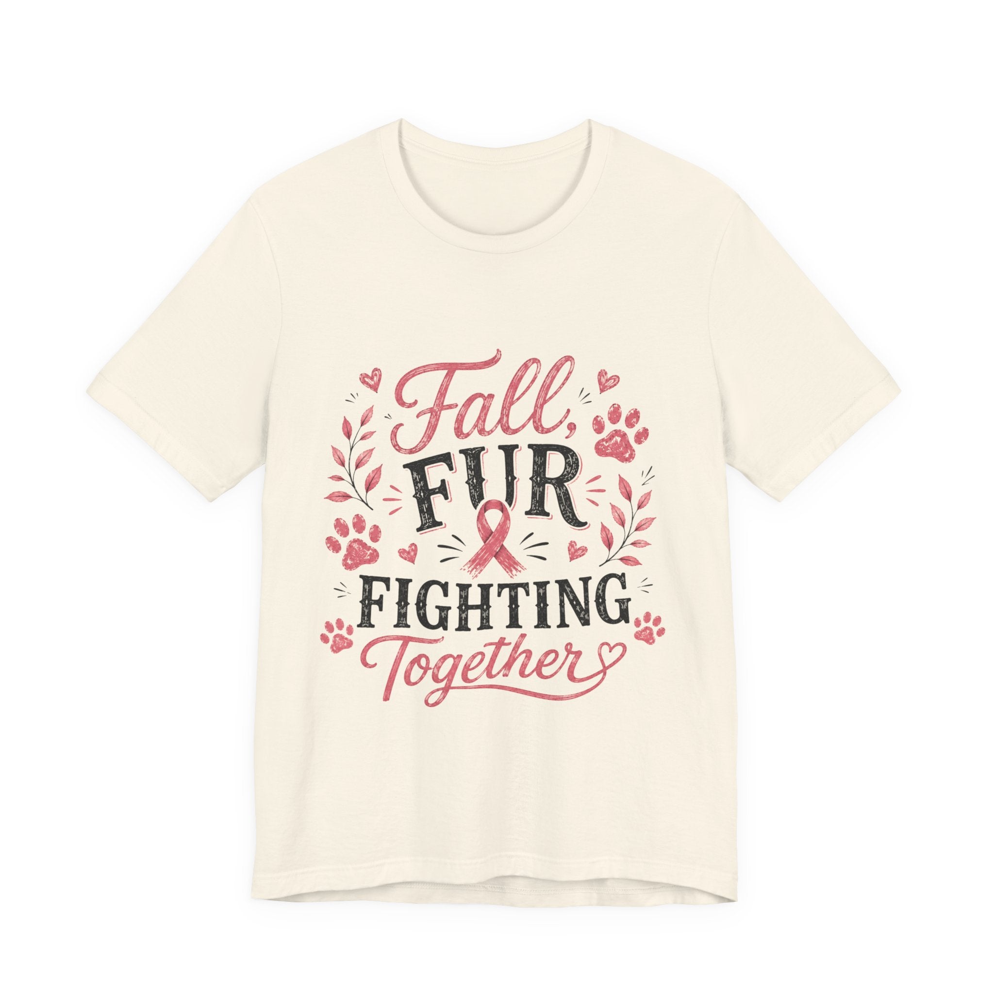 Breast Cancer Awareness Dog Shirt, Fall Fur Fighting Together Tee, Pink Ribbon Dog Mom Shirt, Breast Cancer Walk Shirt, Gift for Dog Lover