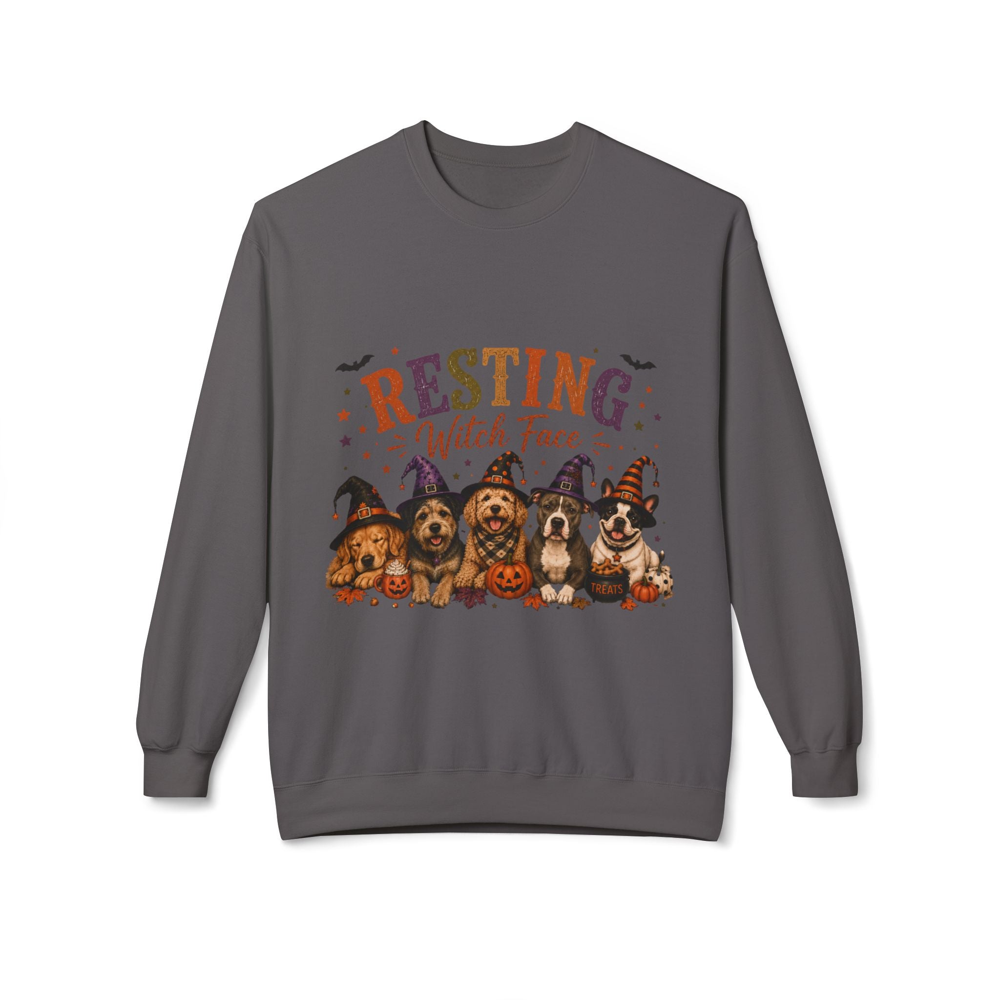 Resting Witch Face Halloween Dog Mom Sweatshirt | Funny Witch Crewneck | Cute Dog Lover Fall Sweatshirt | Spooky Season Pet Mom Gift