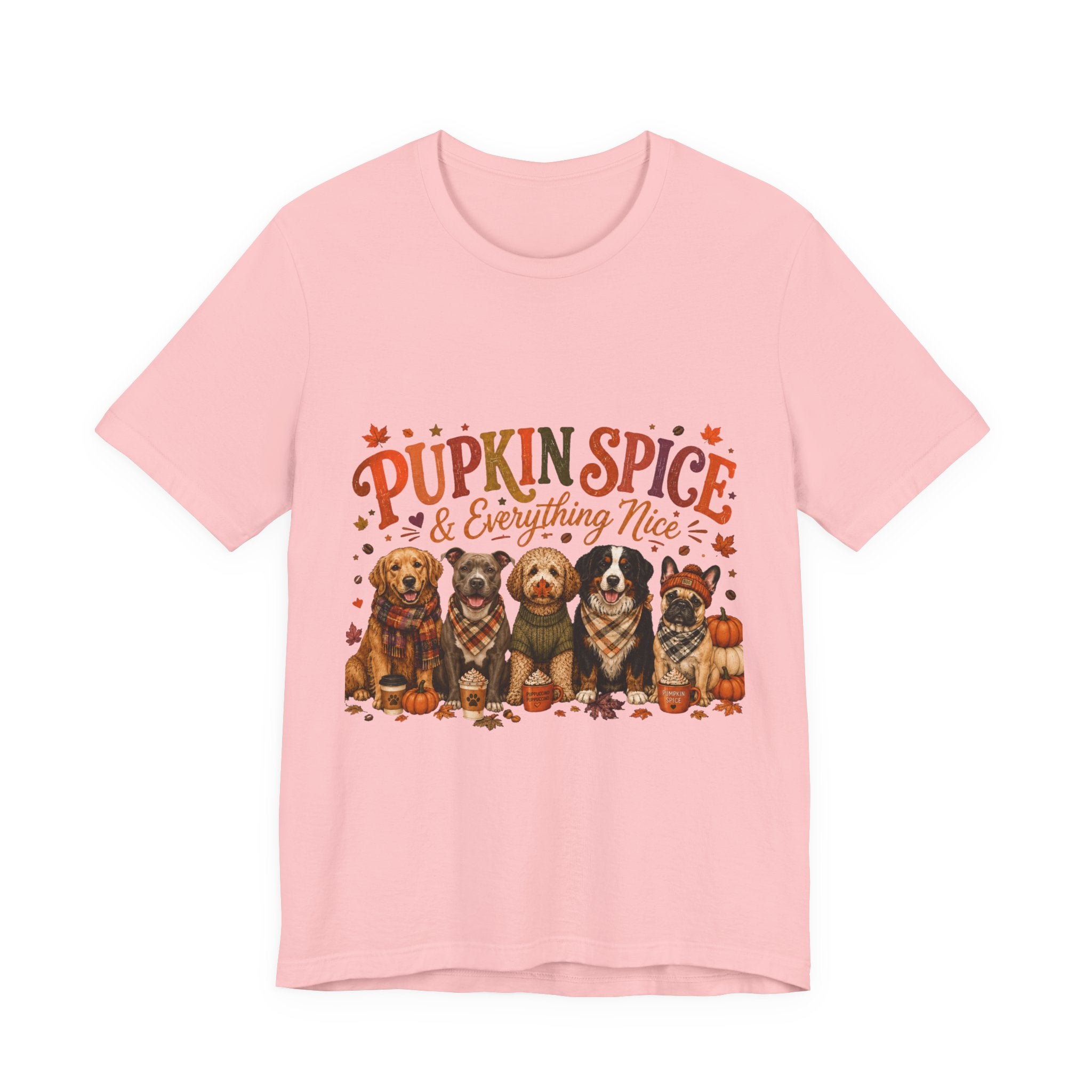 Pumpkin Spice & Everything Nice Dog Mom Shirt | Fall Dog Lover Tee | Cute Autumn Puppy Graphic T-Shirt | Cozy Dog Mom Gift