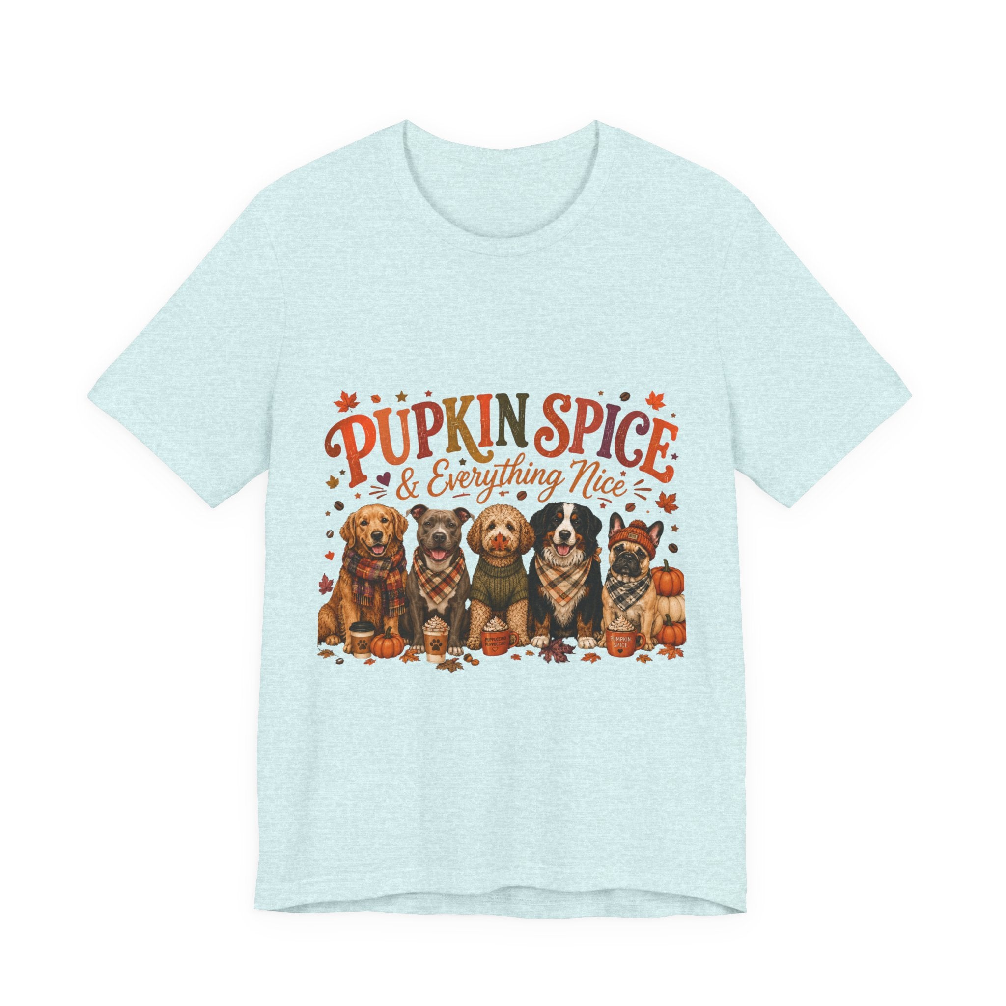 Pumpkin Spice & Everything Nice Dog Mom Shirt | Fall Dog Lover Tee | Cute Autumn Puppy Graphic T-Shirt | Cozy Dog Mom Gift