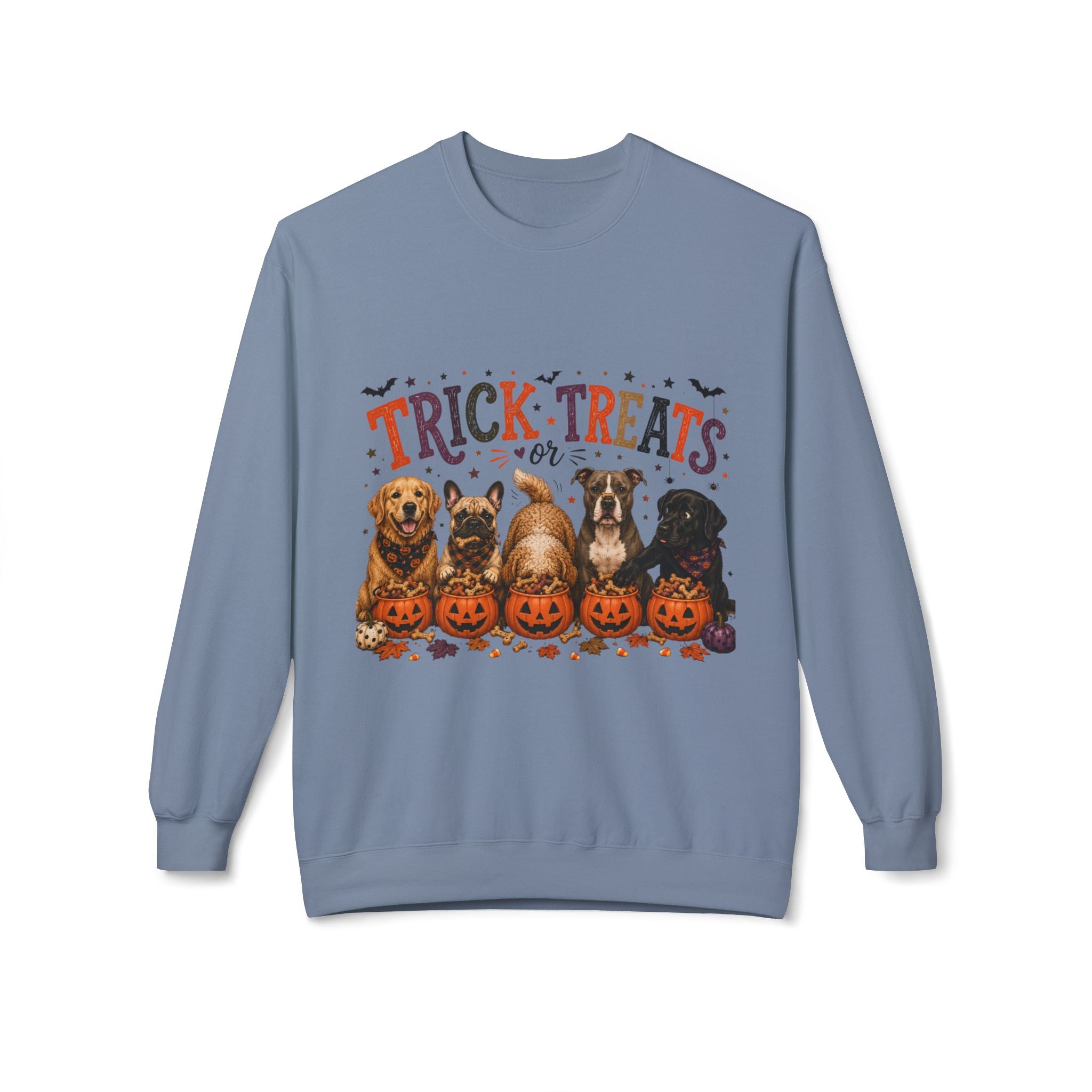 Trick or Treats Dog Mom Halloween Sweatshirt, Funny Dog Lover Fall Crewneck, Cute Pumpkin Dog Sweatshirt, Autumn Pet Lover Gift