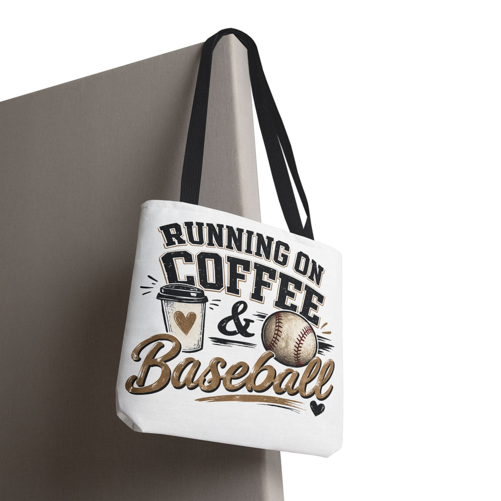 Running on Coffee & Baseball Tote Bag