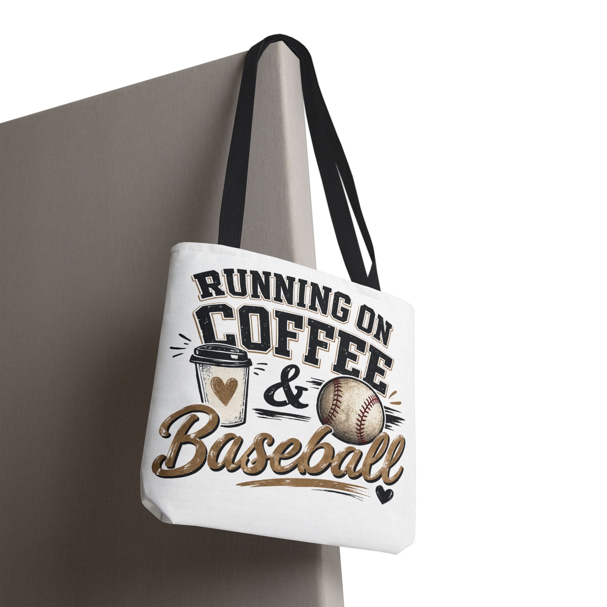Running on Coffee & Baseball Tote Bag