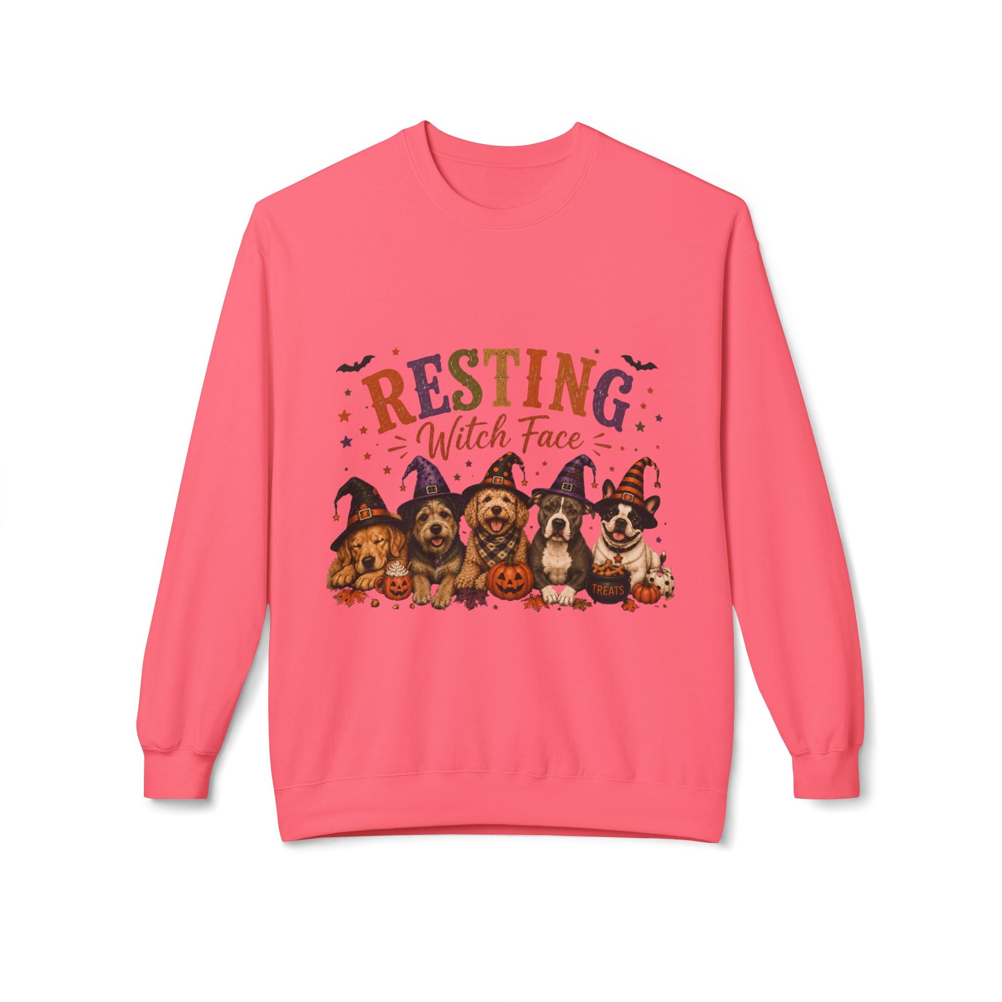 Resting Witch Face Halloween Dog Mom Sweatshirt | Funny Witch Crewneck | Cute Dog Lover Fall Sweatshirt | Spooky Season Pet Mom Gift