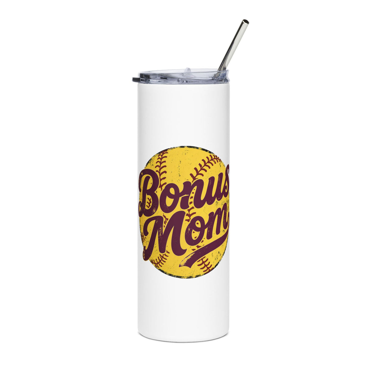 Bonus Mom Softball Logo Tumbler | 20oz Stainless Steel
