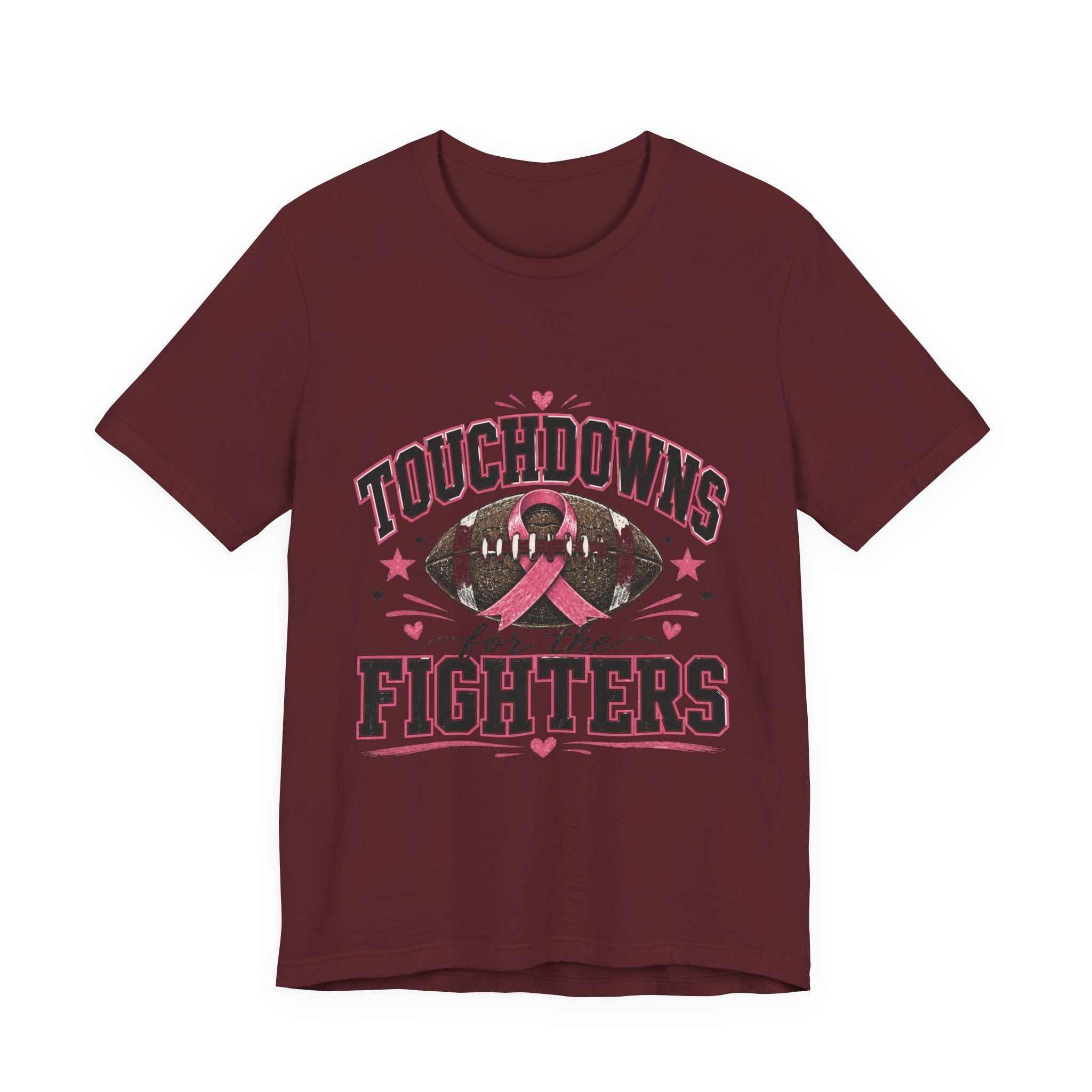 Touchdowns for the Fighters Shirt | Breast Cancer Awareness Football Shirt | Pink Out Game Tee | Football Mom Breast Cancer Shirt