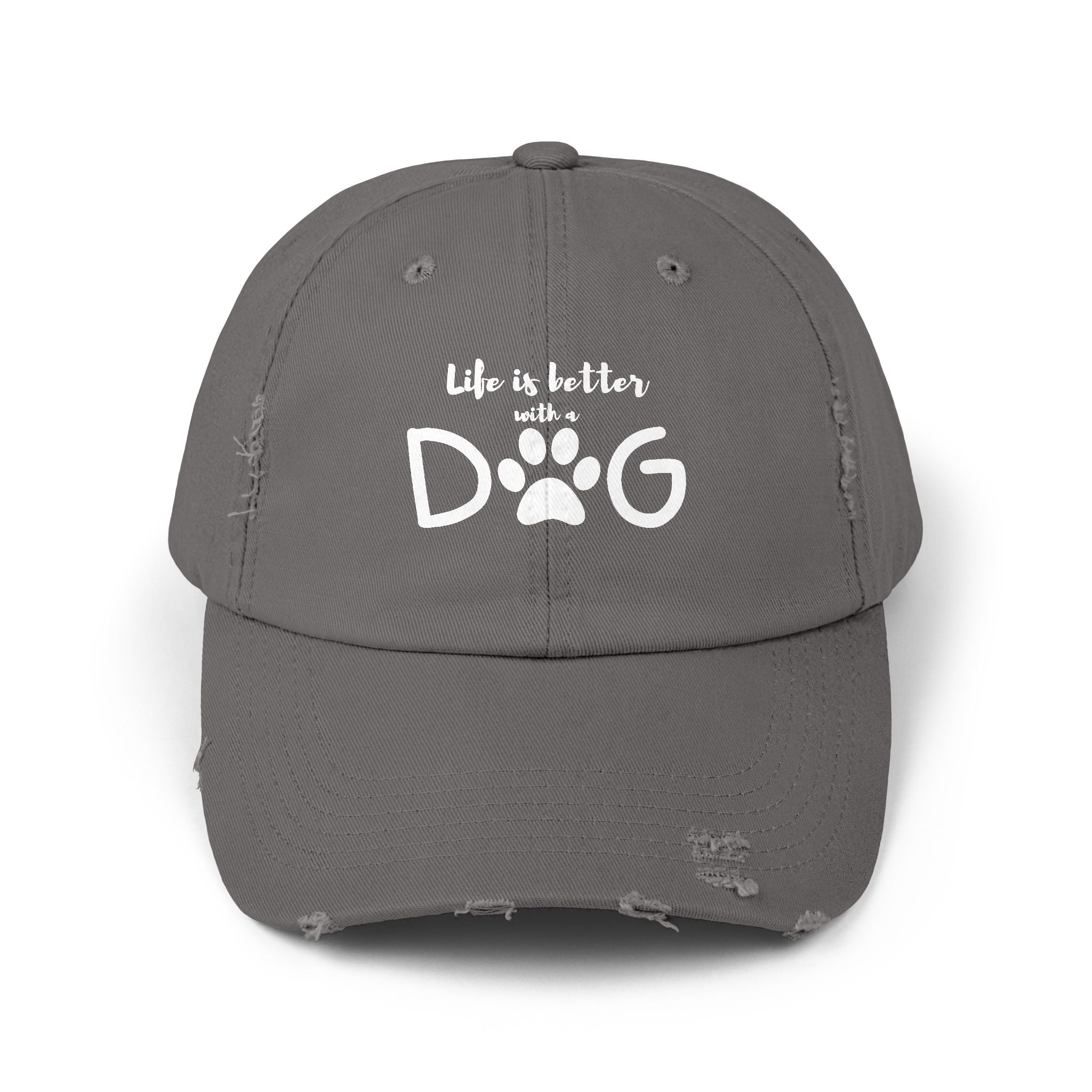 Life is Better DOG cap | Paw Print Baseball Hat | Distressed Dog Lover Hat