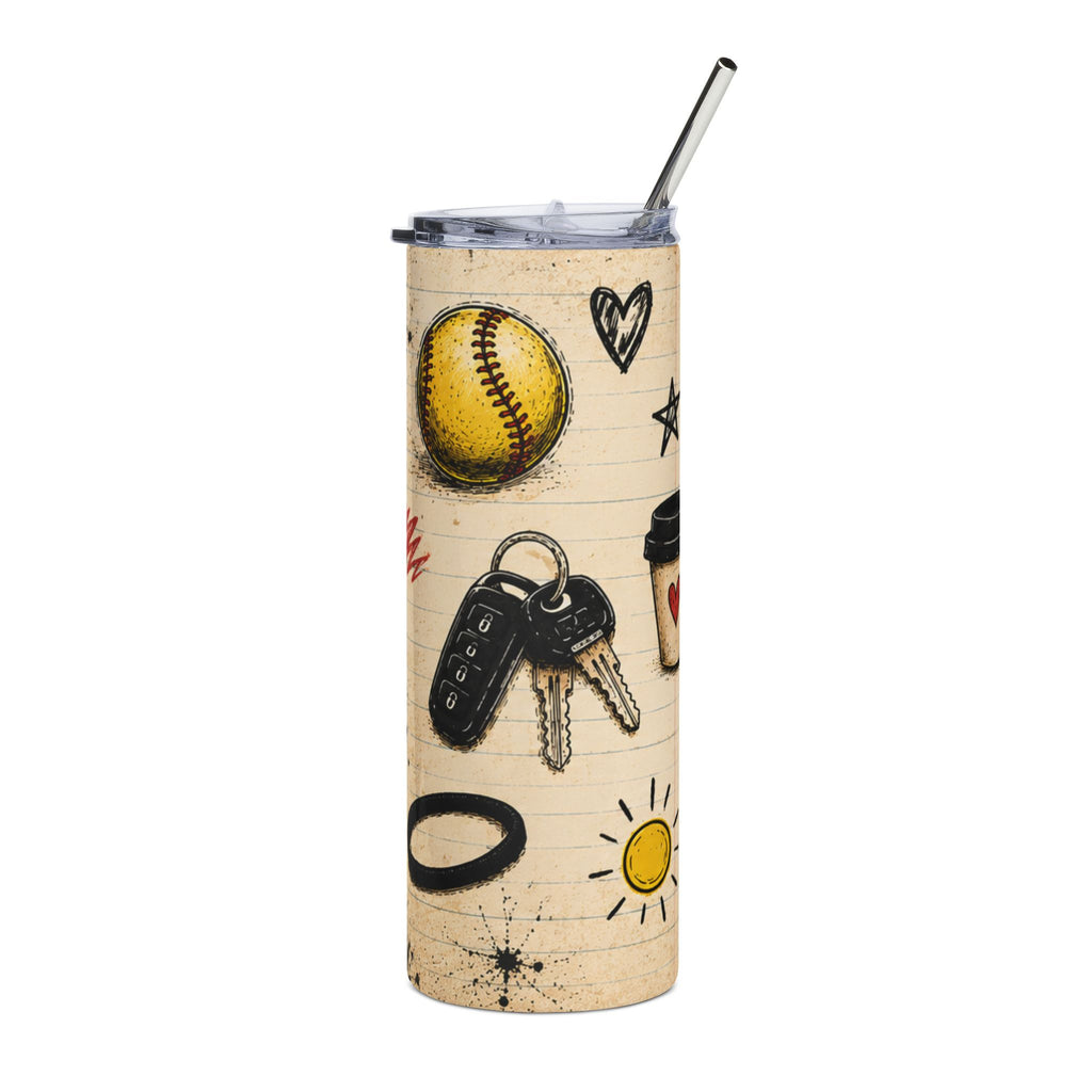 Tournament Mom Tumbler | Softball Mom 20oz Stainless Steel Tumbler