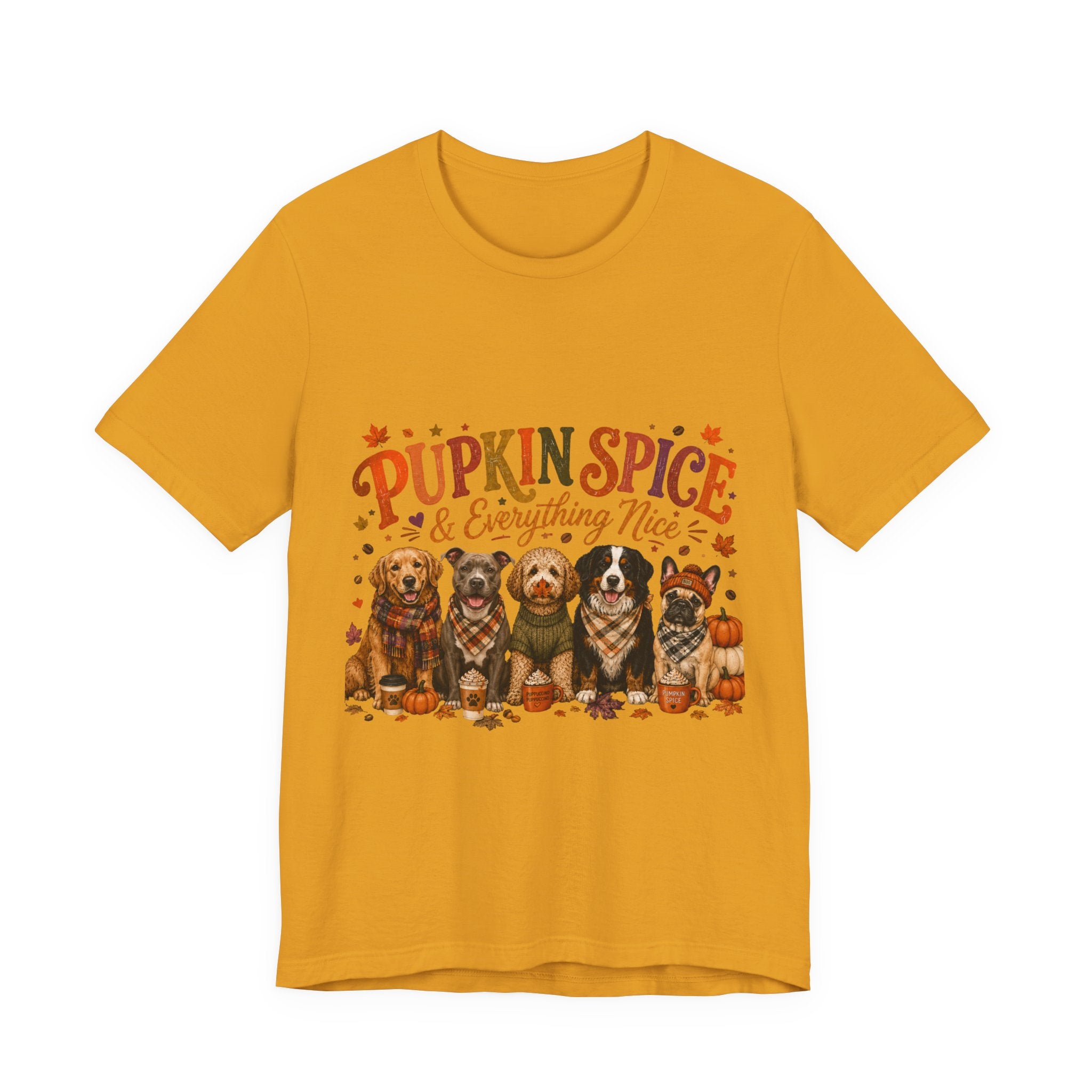 Pumpkin Spice & Everything Nice Dog Mom Shirt | Fall Dog Lover Tee | Cute Autumn Puppy Graphic T-Shirt | Cozy Dog Mom Gift