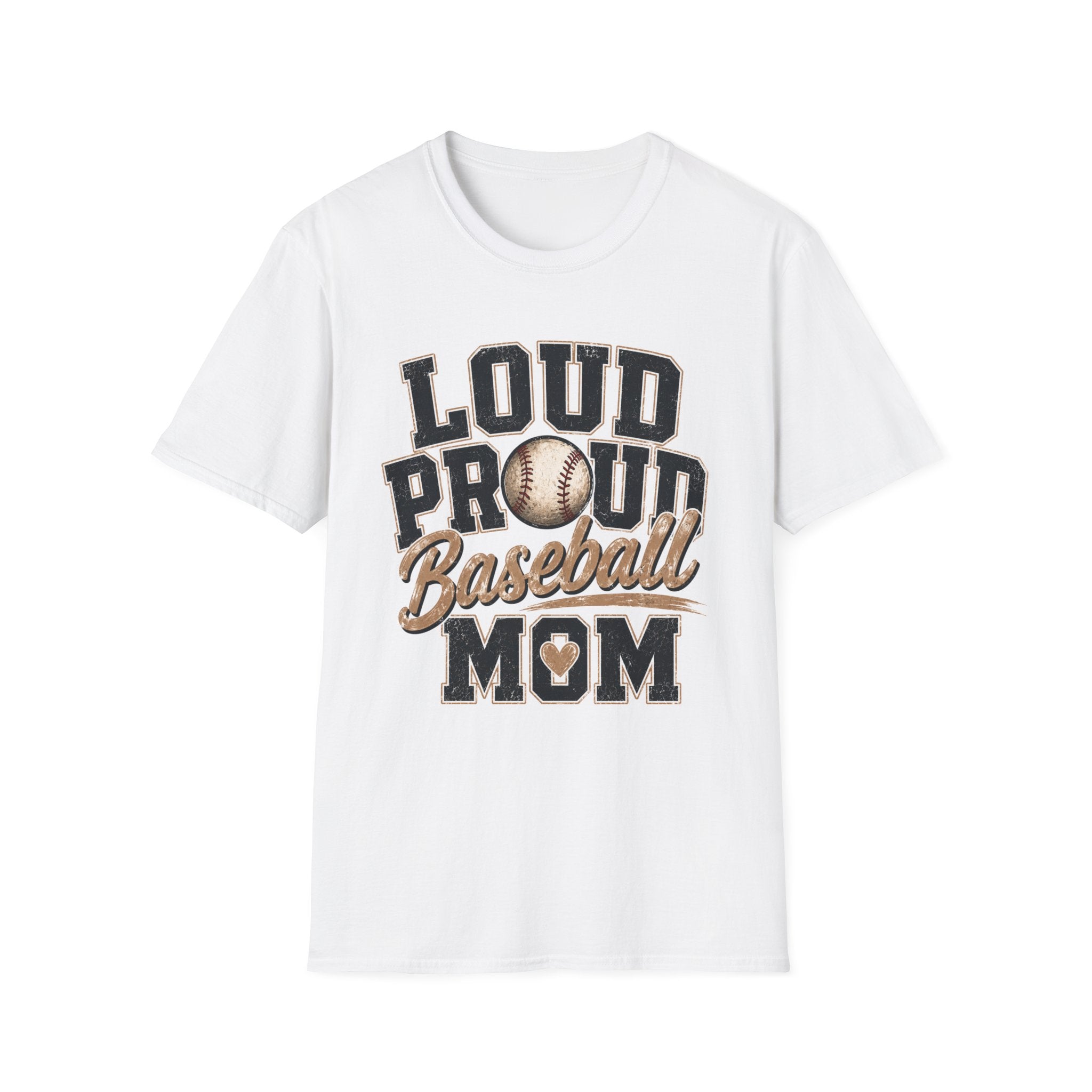 Loud Proud Baseball Mom T-Shirt | Baseball Graphic Tee, Mom Shirt