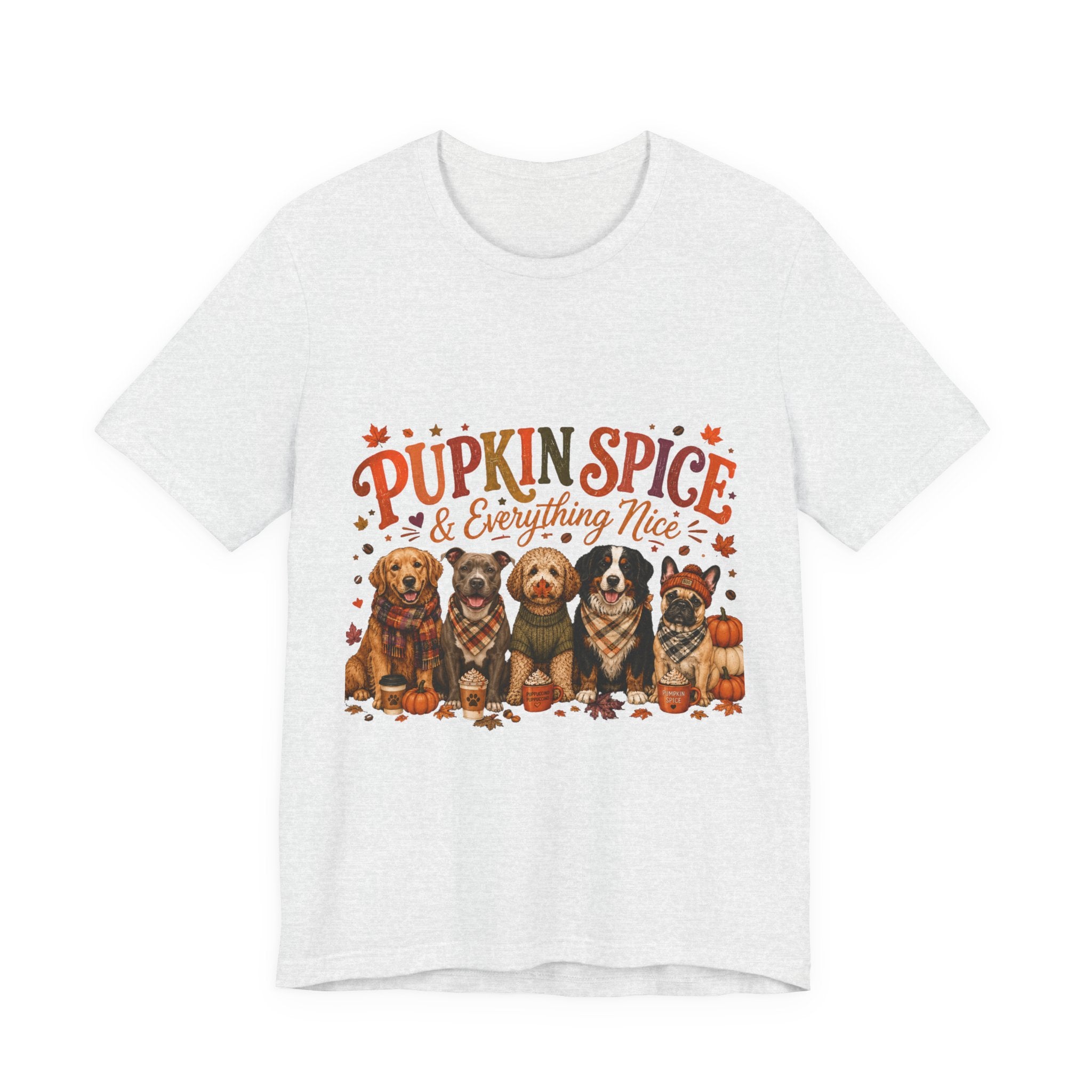 Pumpkin Spice & Everything Nice Dog Mom Shirt | Fall Dog Lover Tee | Cute Autumn Puppy Graphic T-Shirt | Cozy Dog Mom Gift