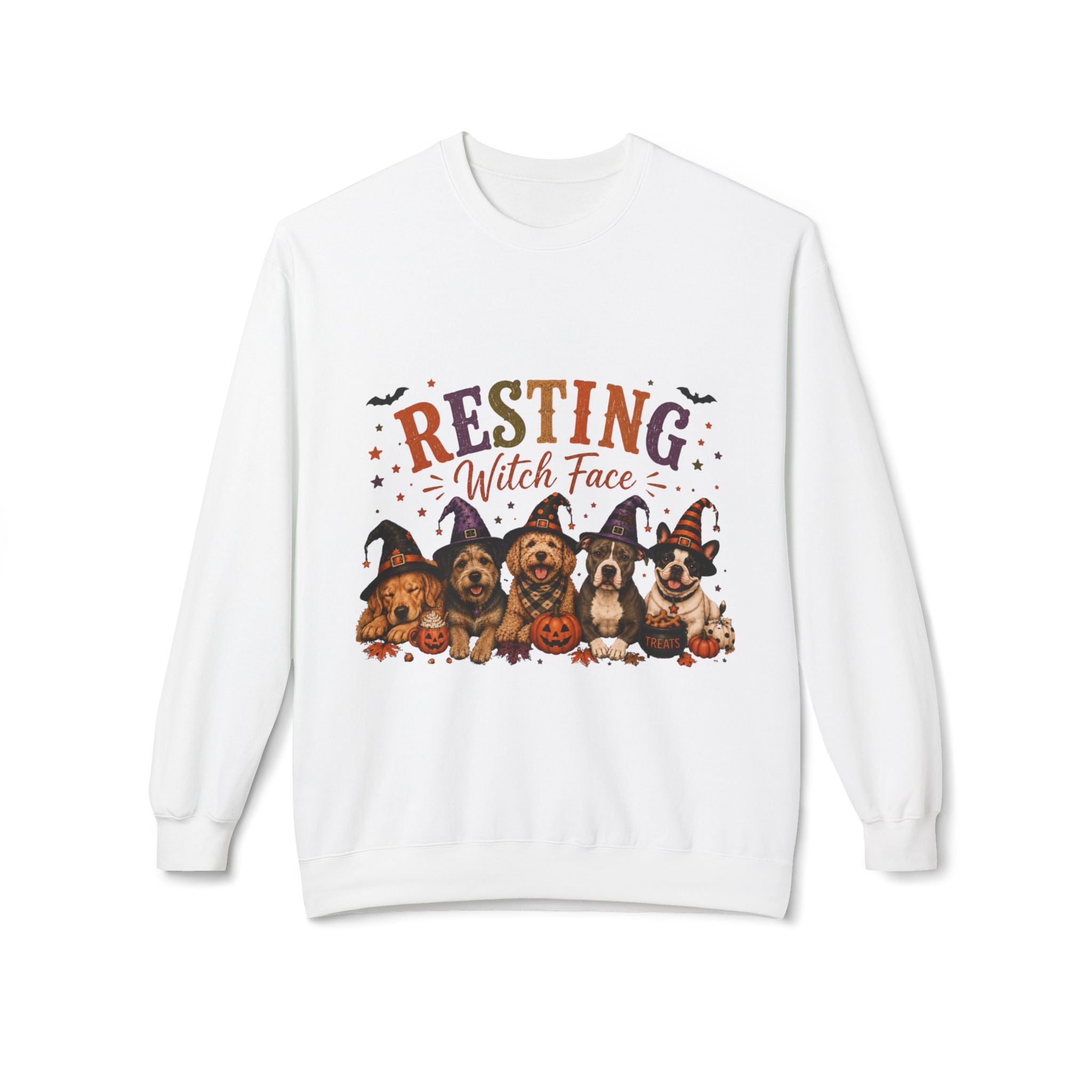 Resting Witch Face Halloween Dog Mom Sweatshirt | Funny Witch Crewneck | Cute Dog Lover Fall Sweatshirt | Spooky Season Pet Mom Gift