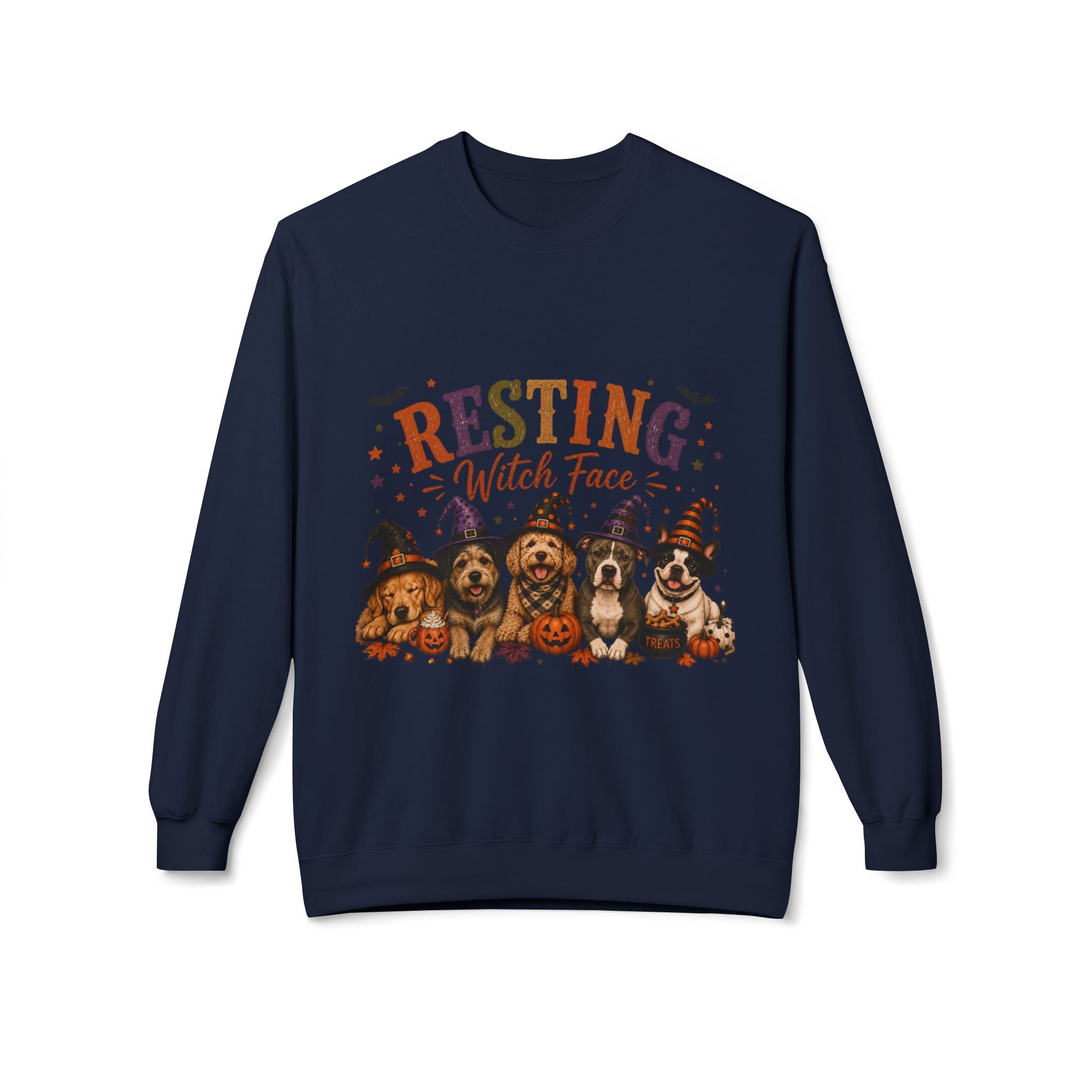 Resting Witch Face Halloween Dog Mom Sweatshirt | Funny Witch Crewneck | Cute Dog Lover Fall Sweatshirt | Spooky Season Pet Mom Gift