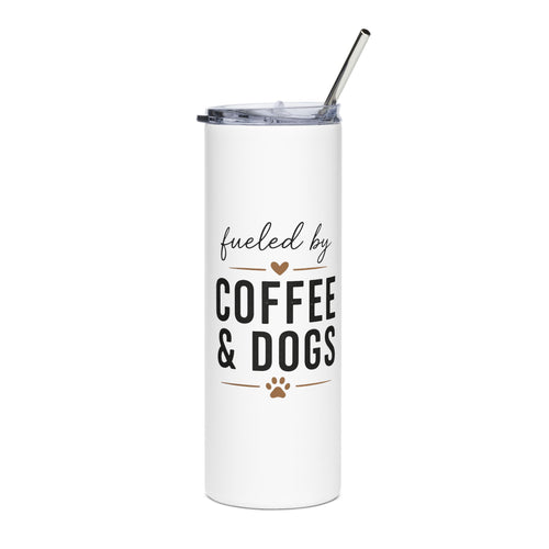 Coffee & Dogs Stainless Steel Tumbler 20oz | Dog Lover Coffee Cup