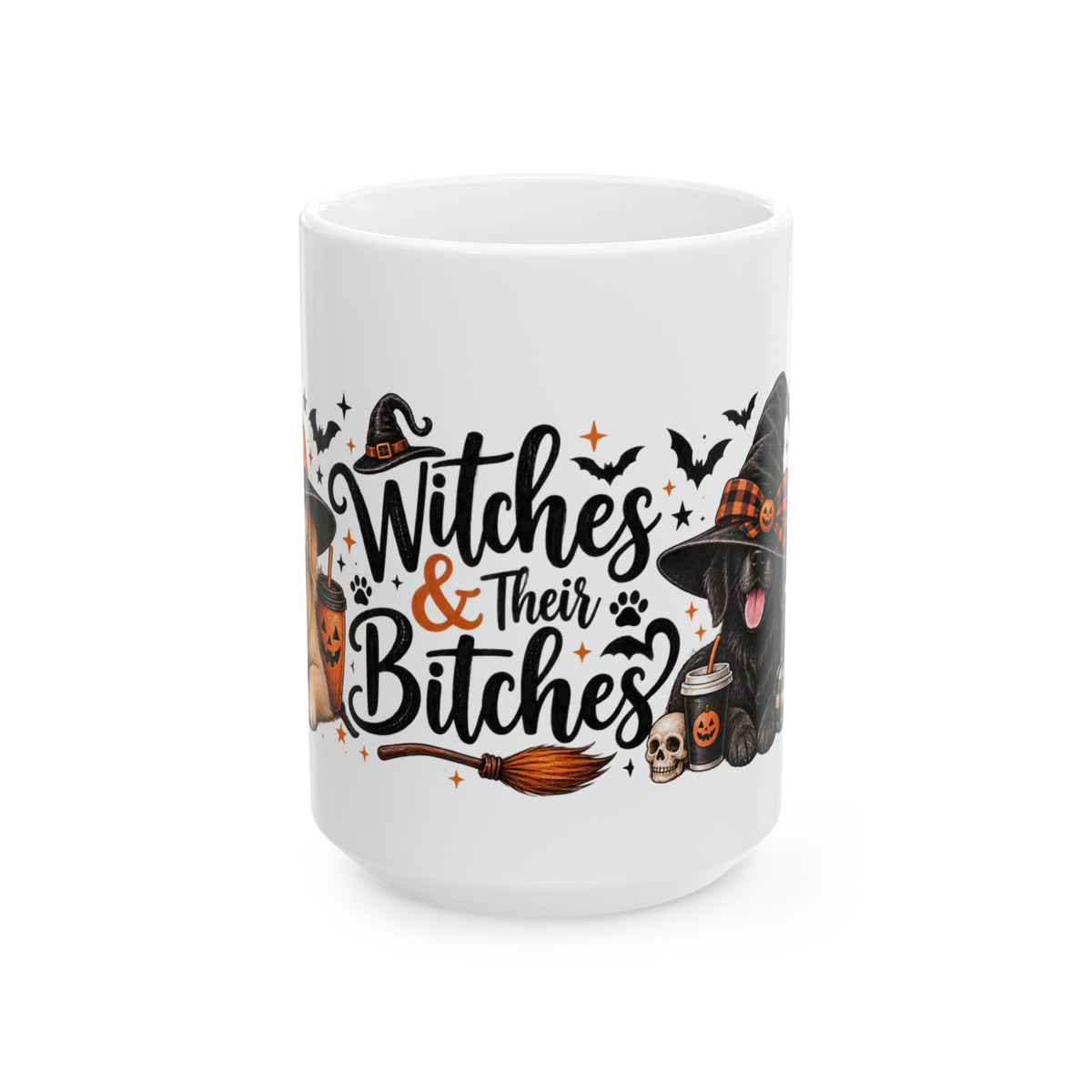 Witches & Their Bitches Mug, Halloween Dog Mom Coffee Mug, Funny Witch Mug, Spooky Season Mug, Dog Lover Gift, 11oz Ceramic Mug
