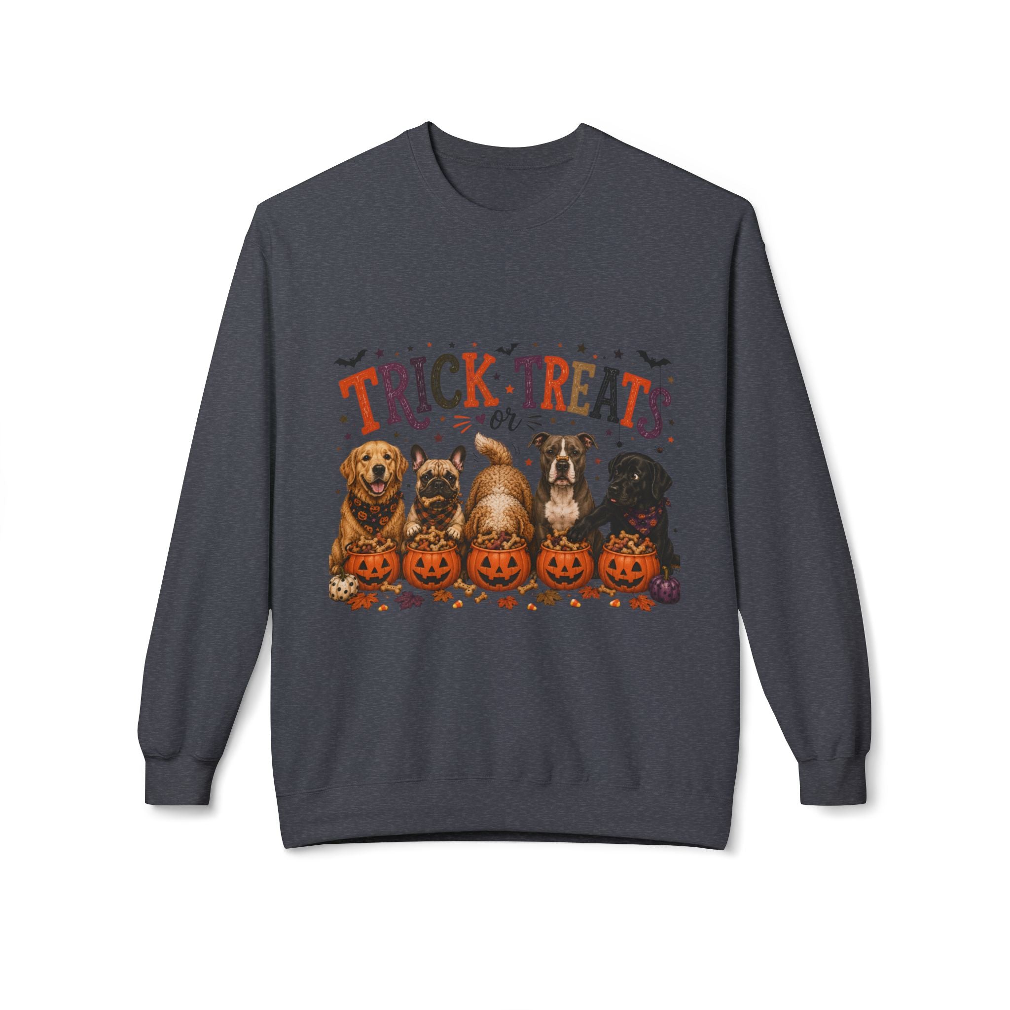Trick or Treats Dog Mom Halloween Sweatshirt, Funny Dog Lover Fall Crewneck, Cute Pumpkin Dog Sweatshirt, Autumn Pet Lover Gift