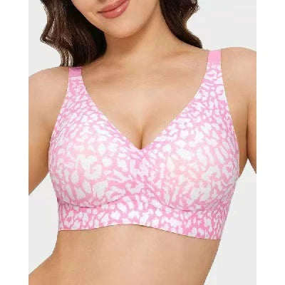 Seamless Leopard Print Wireless Bra