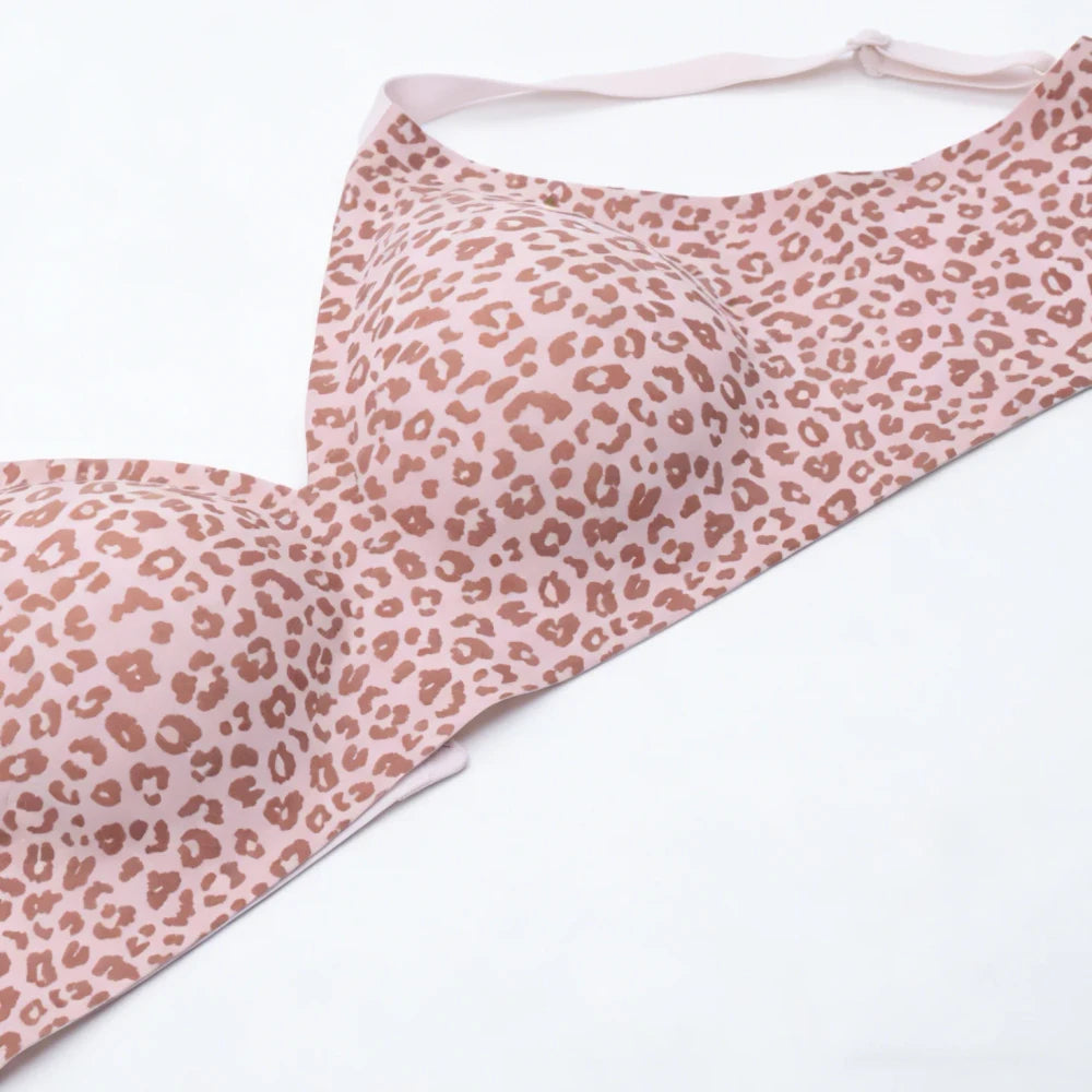 Seamless Leopard Print Wireless Bra