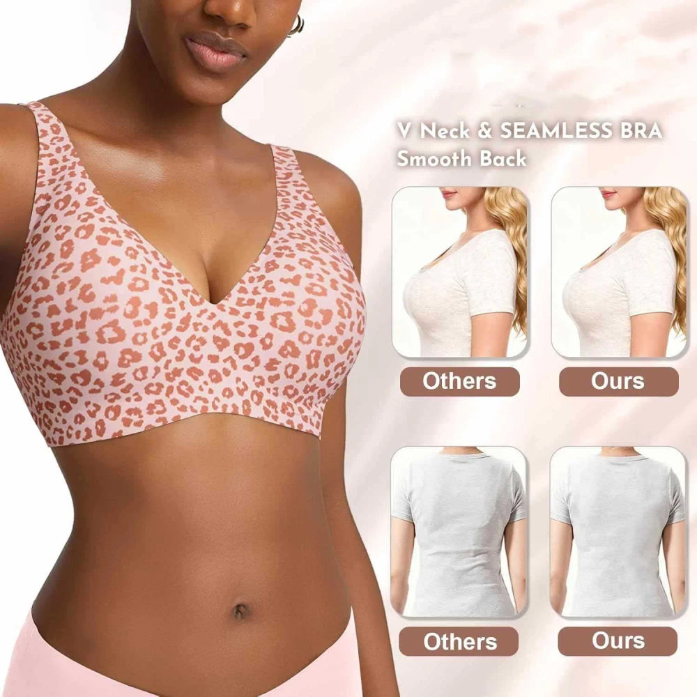 Seamless Leopard Print Wireless Bra