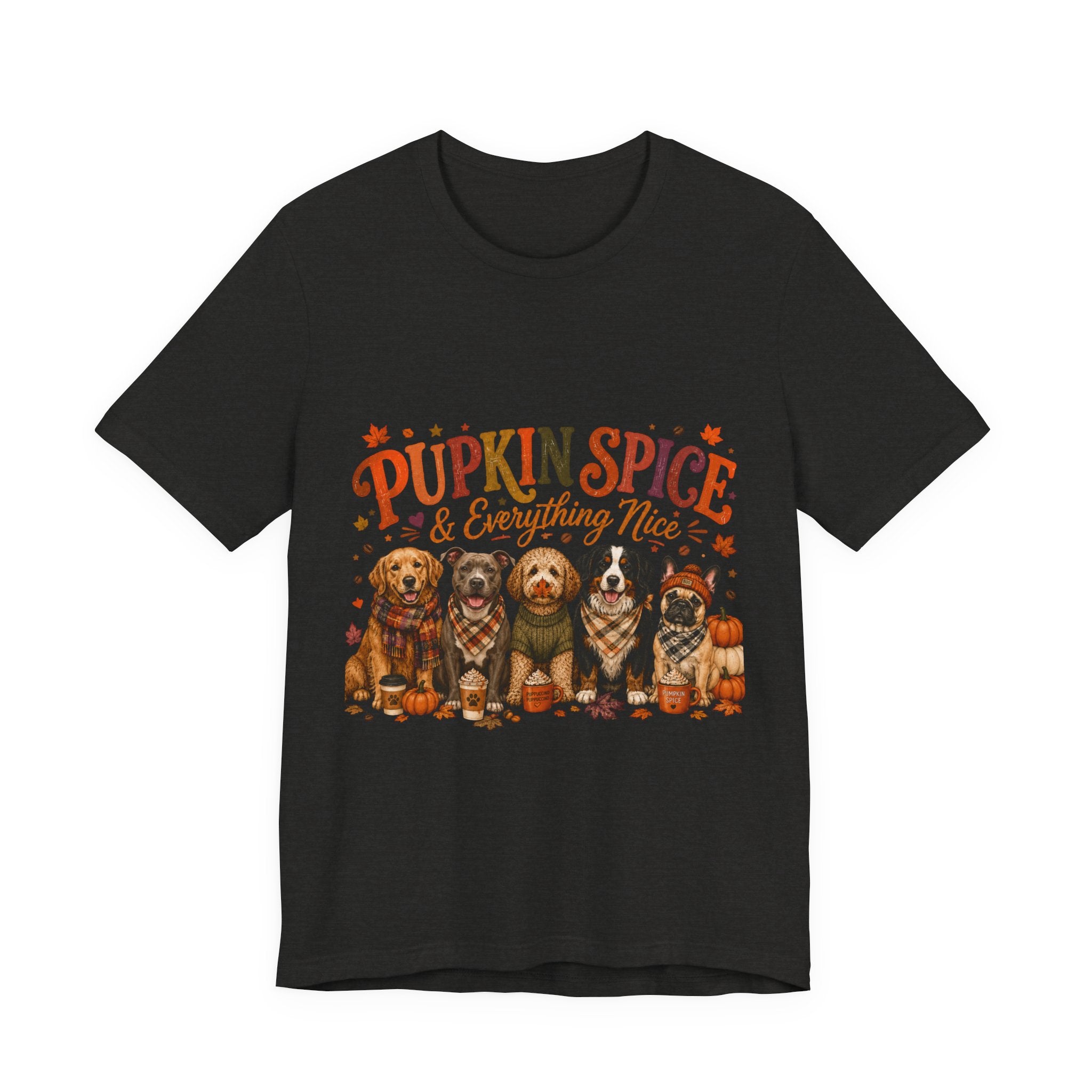 Pumpkin Spice & Everything Nice Dog Mom Shirt | Fall Dog Lover Tee | Cute Autumn Puppy Graphic T-Shirt | Cozy Dog Mom Gift