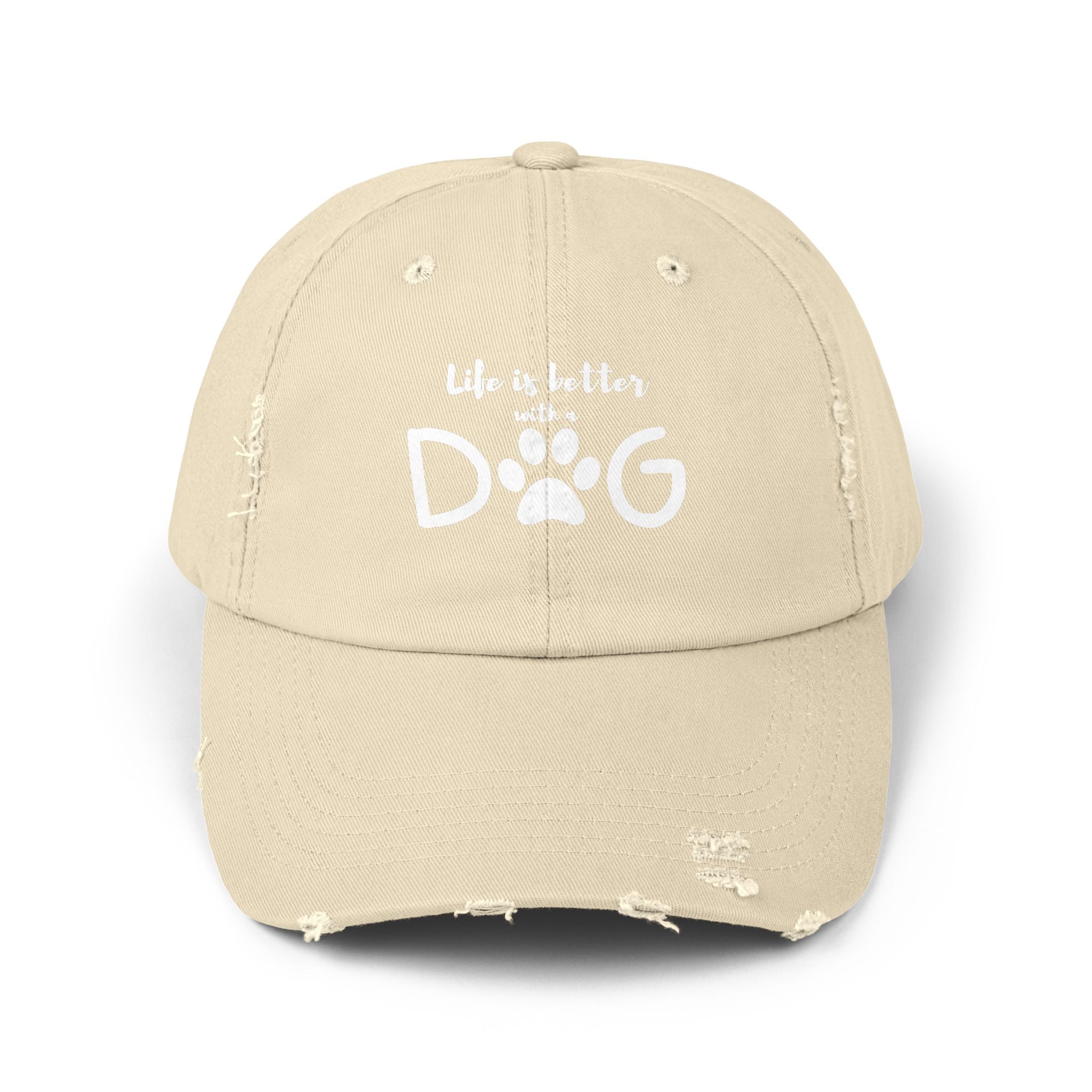 Life is Better DOG cap | Paw Print Baseball Hat | Distressed Dog Lover Hat