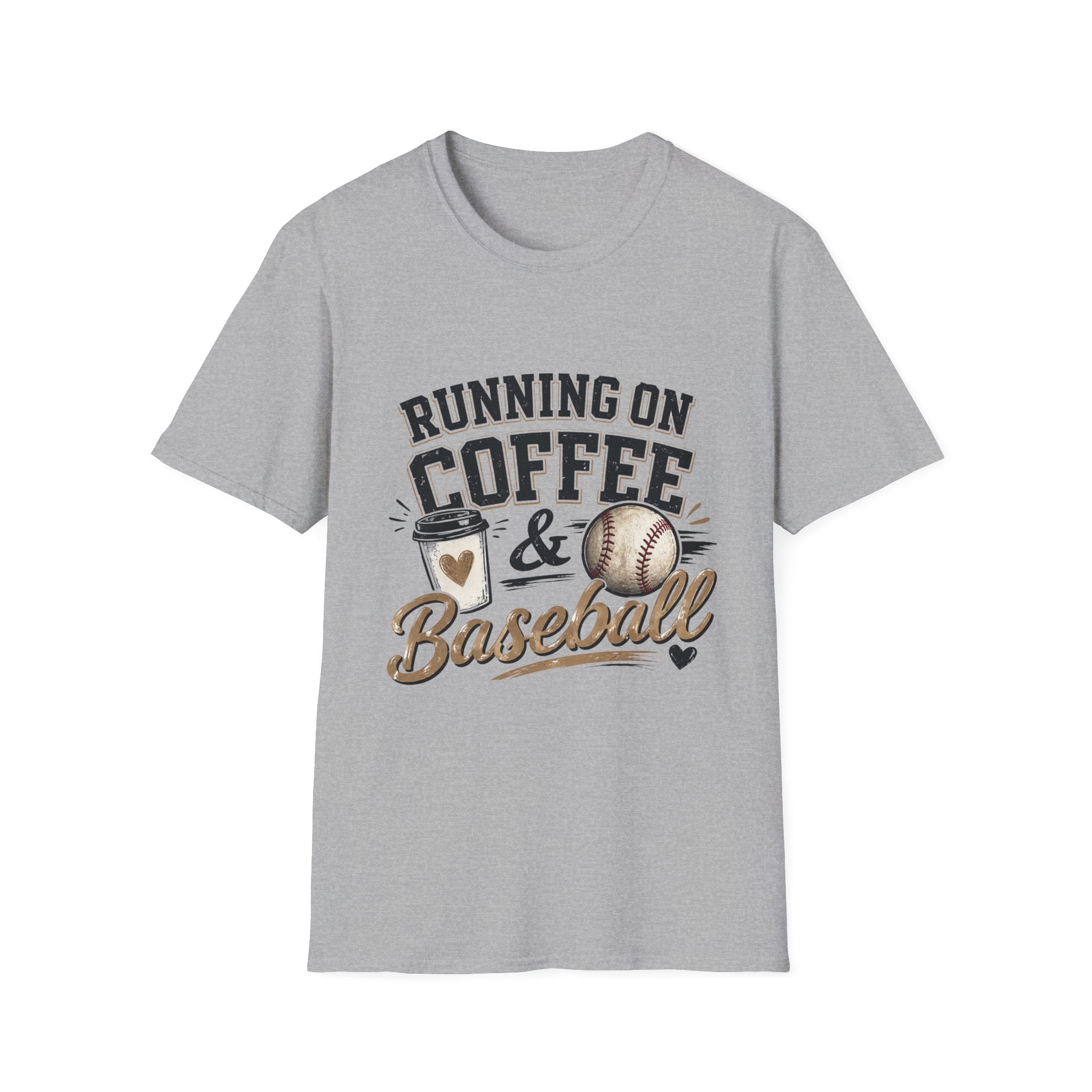 Running on Coffee & Baseball T-Shirt | Baseball Mom T-Shirt
