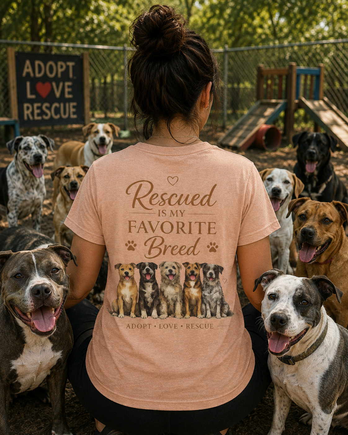 Rescue Is My Favorite Breed T-Shirt | Rescue Dog Tee