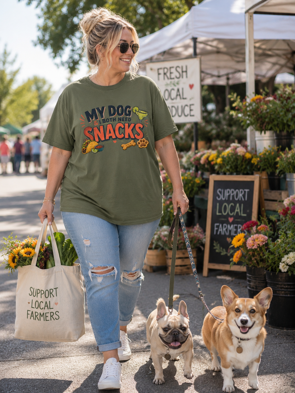 My Dog and I Both Need Snacks T-Shirt | Dog Lover Tee