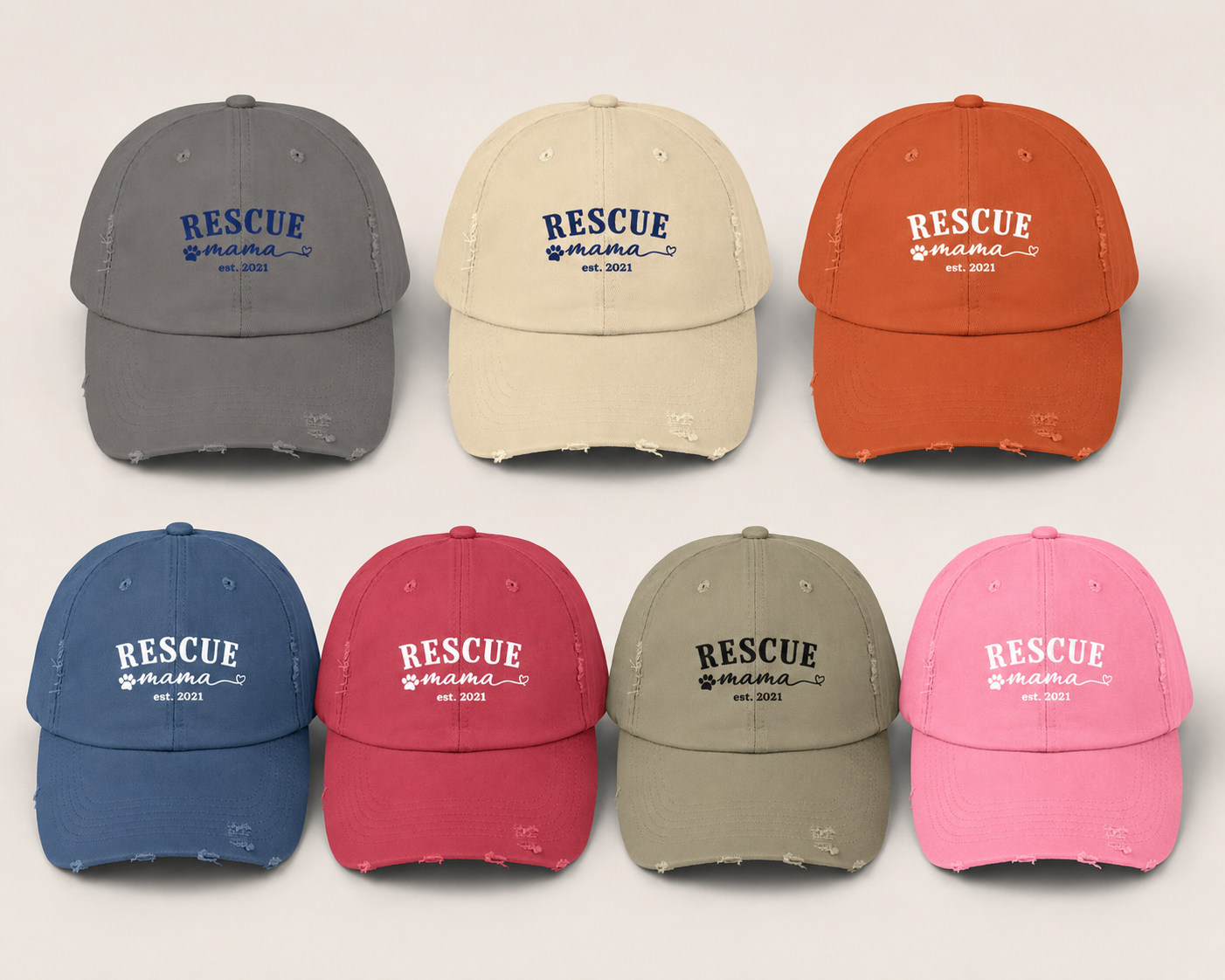 Rescue Mama Distressed Hat