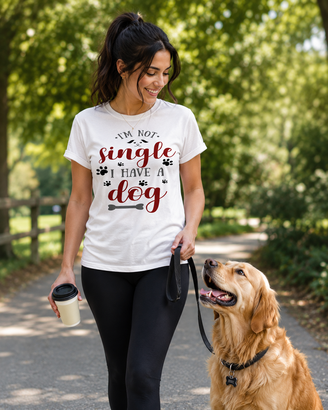 I'm Not Single I Have a Dog T-Shirt | Dog Lover Paw Print Tee