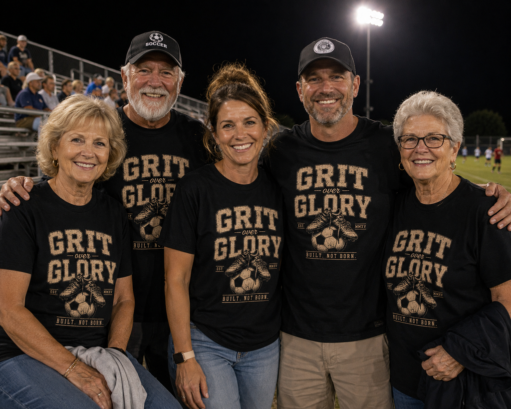 Grit Over Glory Soccer Shirt | Vintage Soccer Graphic Tee | Motivational Athlete T-Shirt | Soccer Player Gift | Championship Mindset Shirt