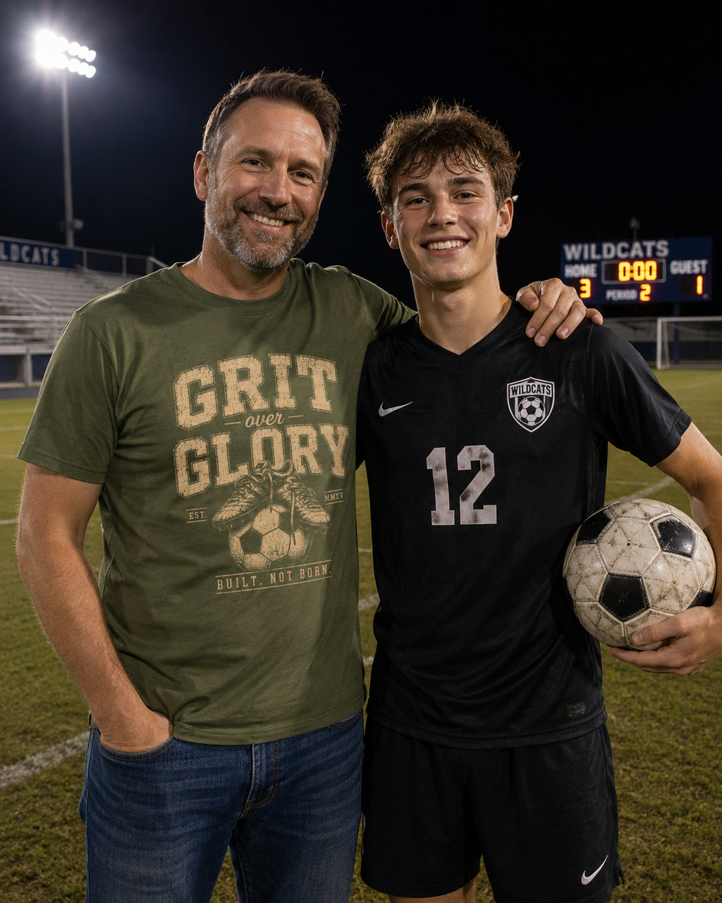 Grit Over Glory Soccer Shirt | Vintage Soccer Graphic Tee | Motivational Athlete T-Shirt | Soccer Player Gift | Championship Mindset Shirt