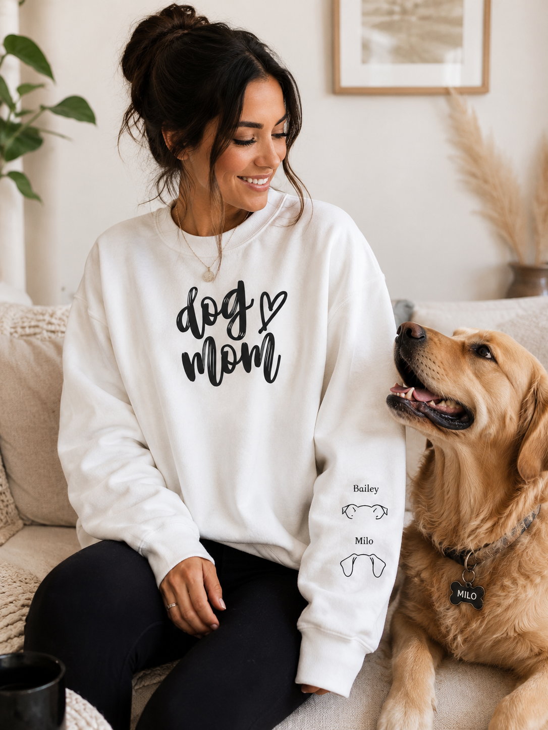Dog Mom Crewneck Sweatshirt, Personalized Dog Mom Sweatshirt, Custom Dog Mom Sweatshirt, Dog Mom Sweatshirt