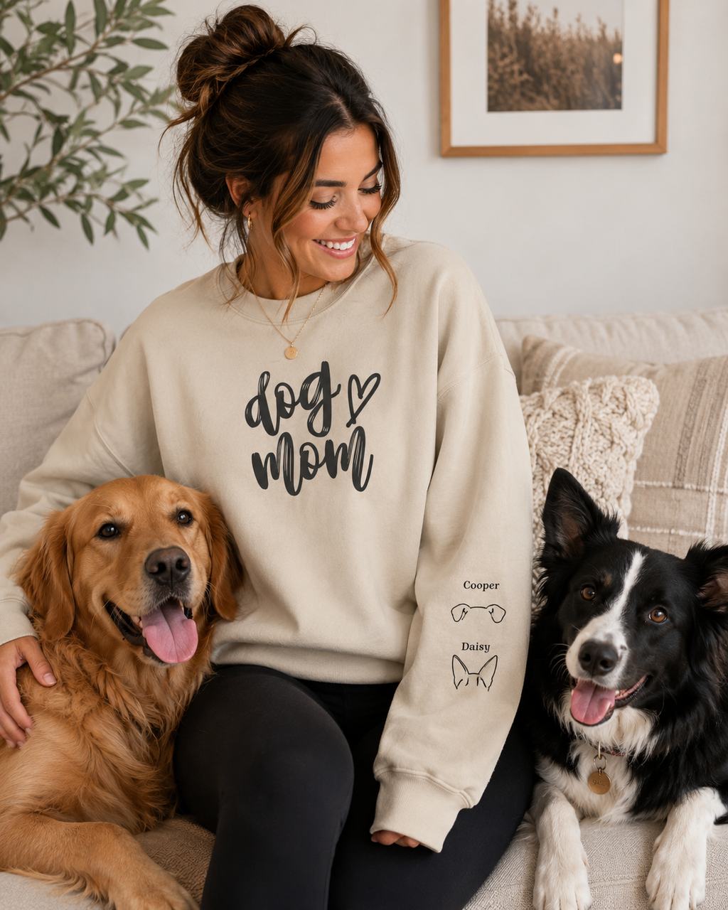 Dog Mom Crewneck Sweatshirt, Personalized Dog Mom Sweatshirt, Custom Dog Mom Sweatshirt, Dog Mom Sweatshirt