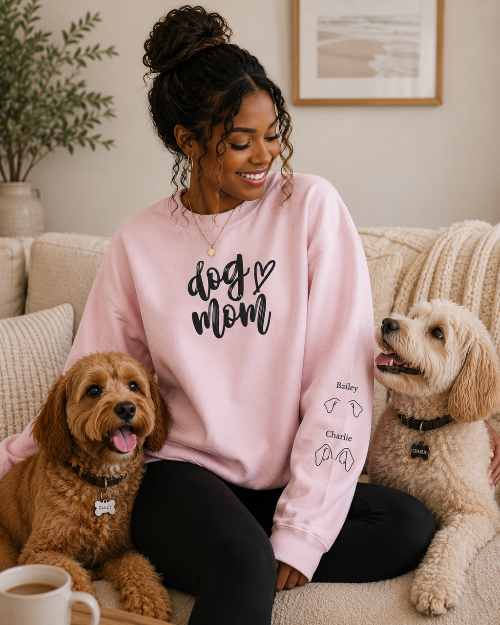 Dog Mom Crewneck Sweatshirt, Personalized Dog Mom Sweatshirt, Custom Dog Mom Sweatshirt, Dog Mom Sweatshirt