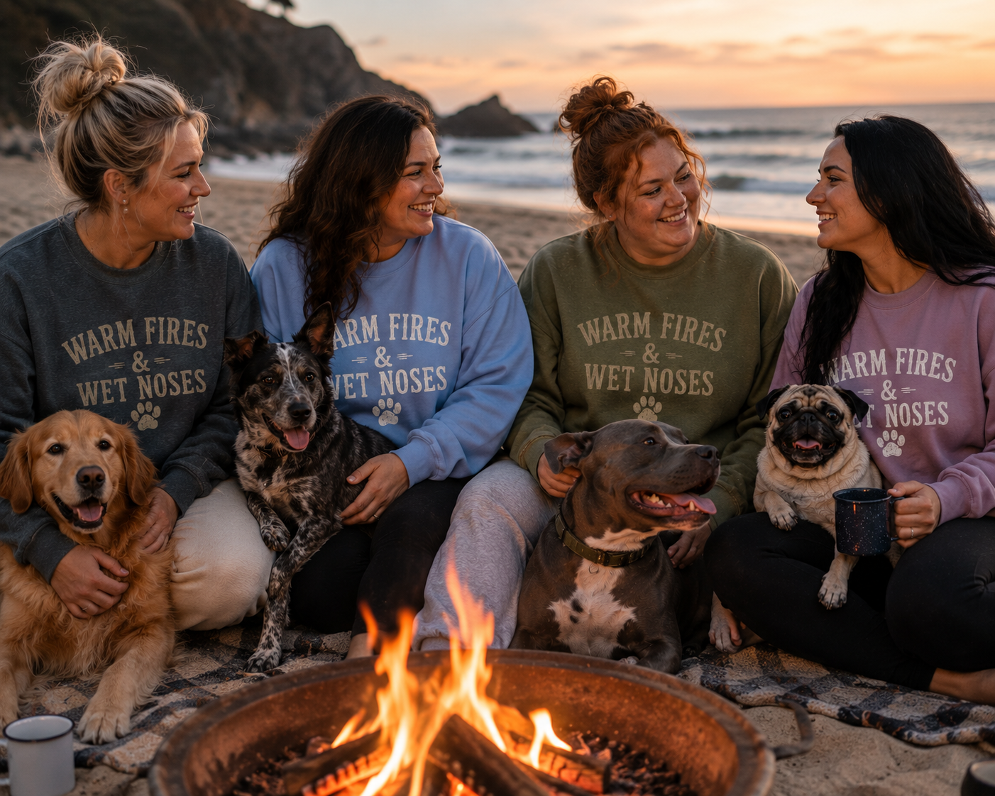 Dog Mom Sweatshirt, Cozy Fall Dog Lover Crewneck, Campfire Dog Sweatshirt, Dog Lover Gift, Autumn Puppy Sweatshirt