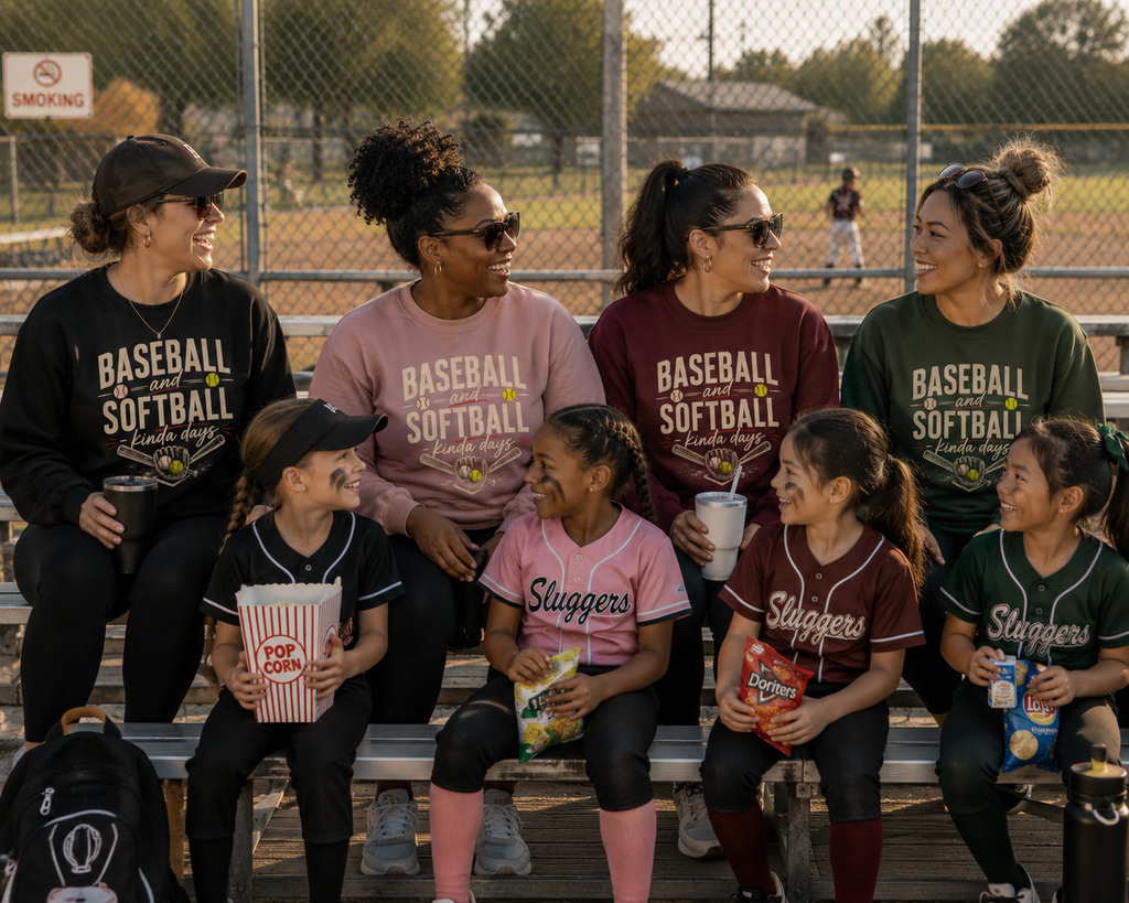 Baseball and Softball Kinda Days Sweatshirt, Sports Mom Sweatshirt, Sports Dad Sweatshirt, Grandparent Sweatshirt