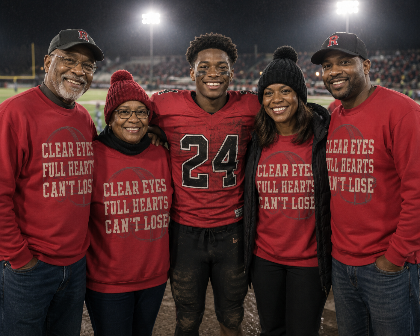 Football Family Sweatshirt, Clear Eyes Full Hearts Can't Lose Crewneck, Friday Night Football Shirt, Football Mom Dad Grandparents Gift